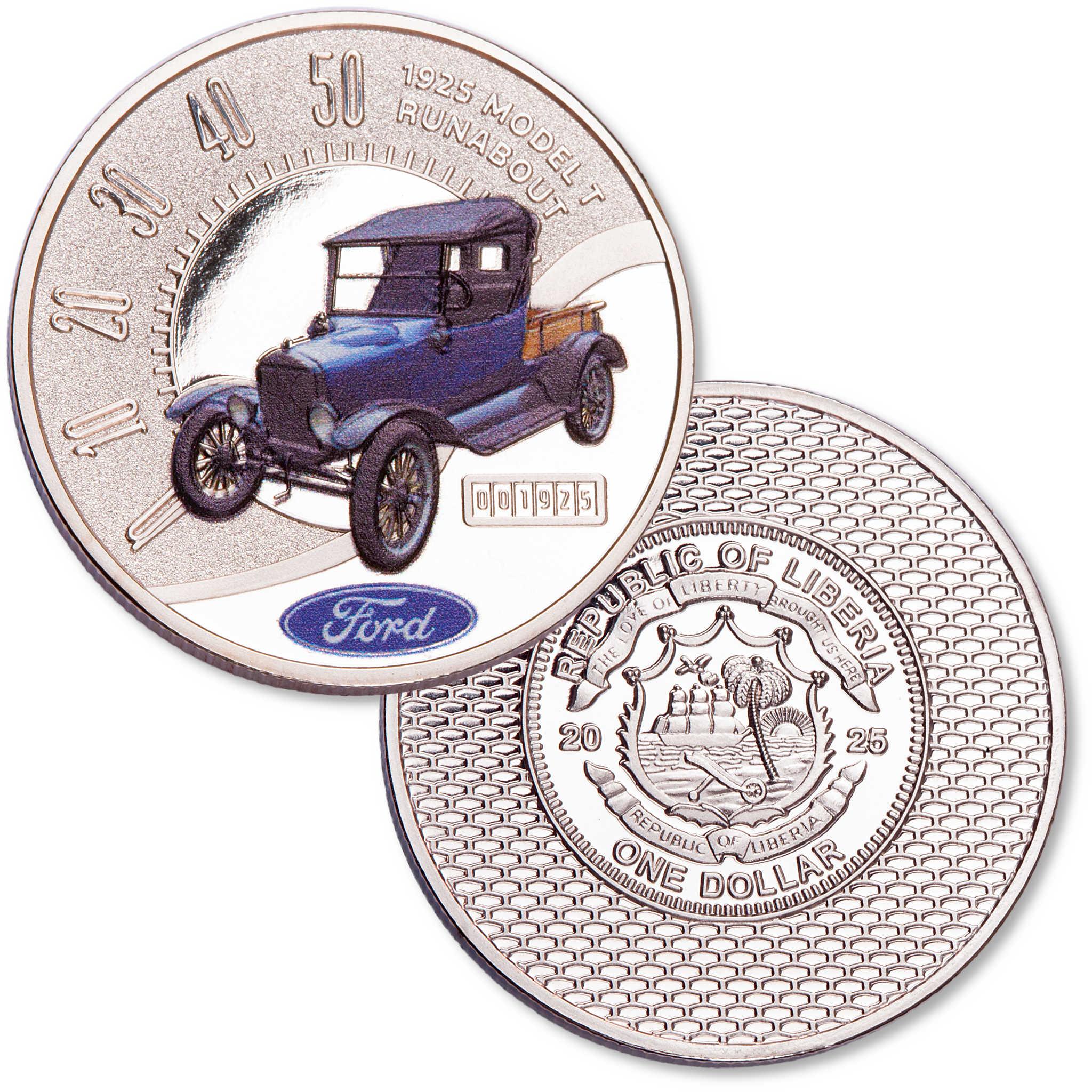 2025 Liberia Ford Truck Series 1925 Runabout Proof-Like $1 Coin