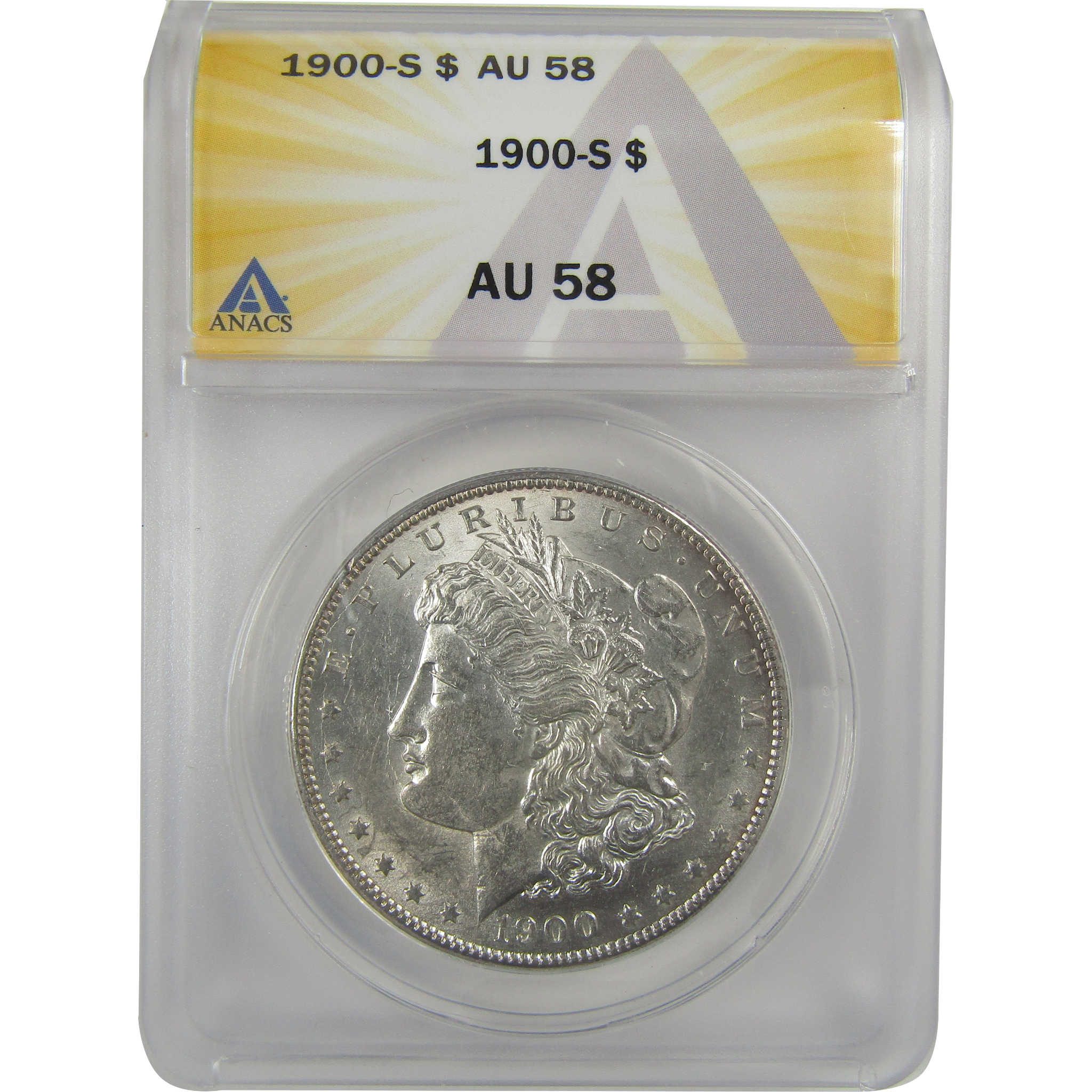 1900 S Morgan Dollar AU 58 ANACS Silver $1 Coin SKU:I20425 - Morgan coin - Morgan silver dollar - Morgan silver dollar for sale - Profile Coins & Collectibles