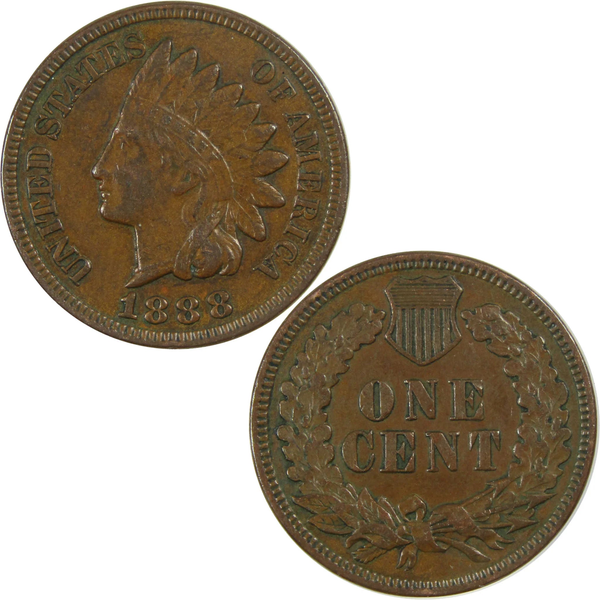 1888 Indian Head Cent XF EF Extremely Fine Penny 1c Coin SKU:I27032