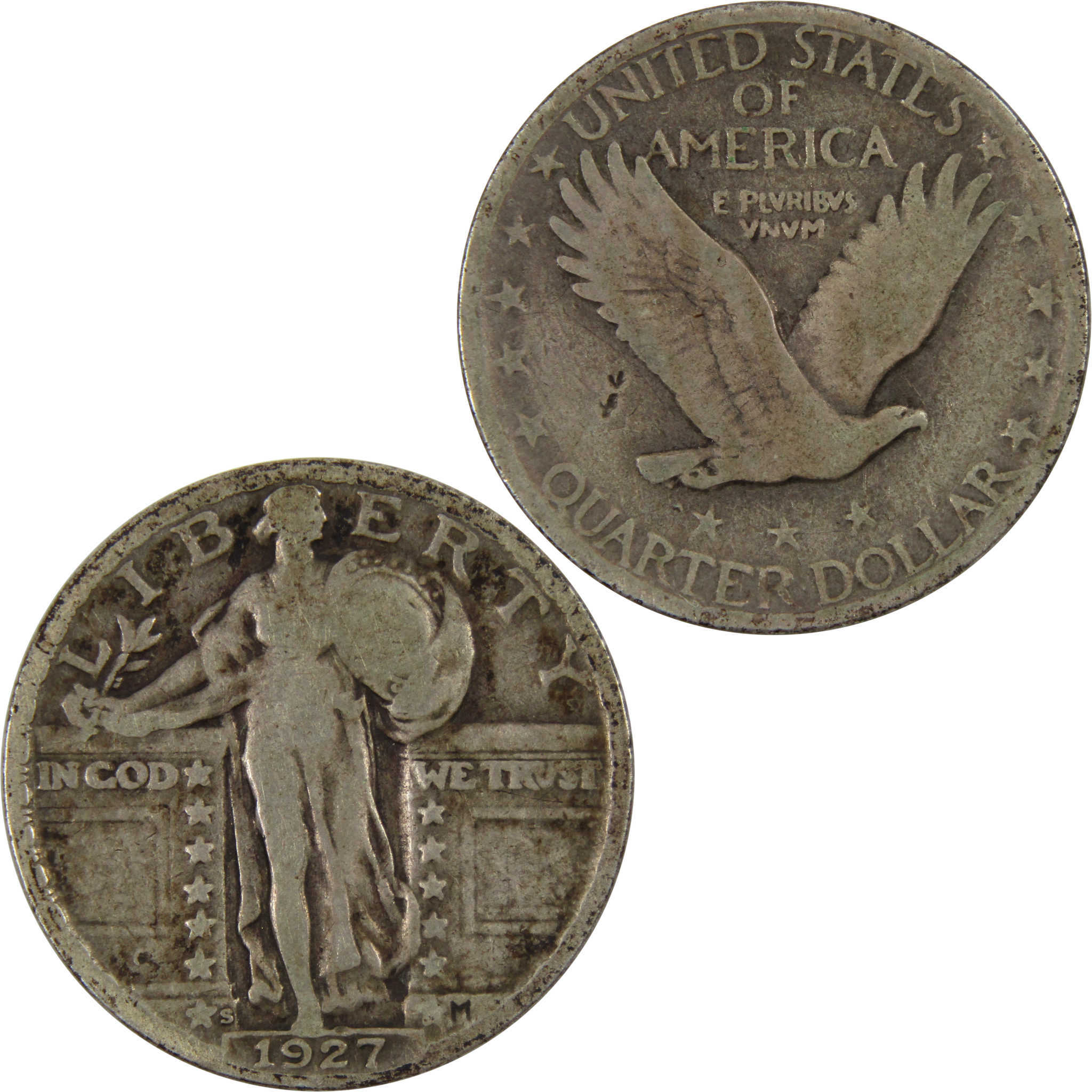 1927 S Standing Liberty Quarter VG Very Good 90% Silver SKU:I8417