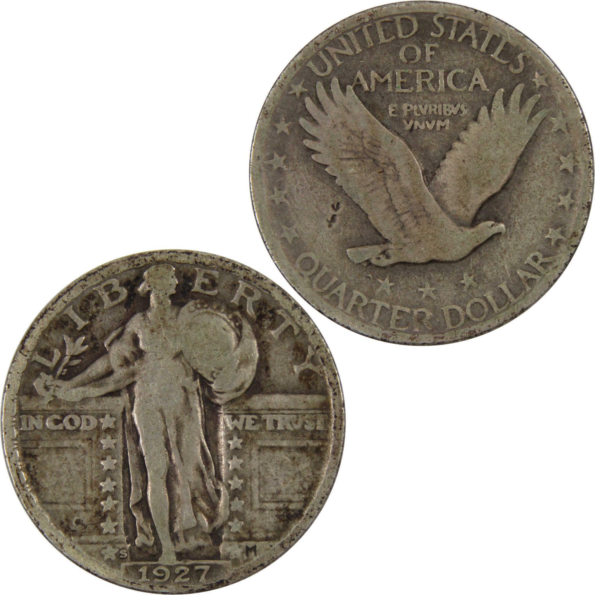 1927 S Standing Liberty Quarter VG Very Good 90% Silver SKU:I8417
