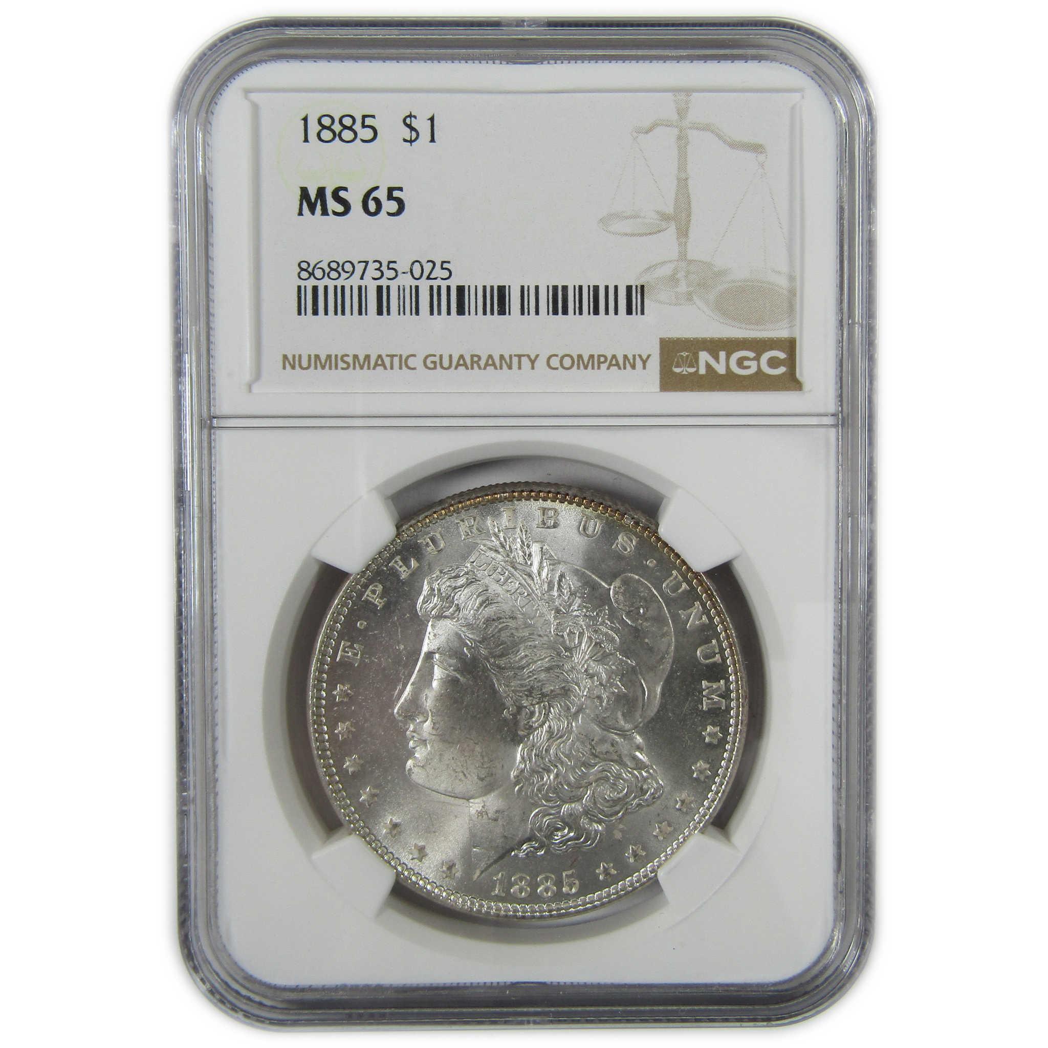 1885 Morgan Silver Dollar MS 65 NGC Uncirculated $1 Coin SKU:CP477 - Morgan coin - Morgan silver dollar - Morgan silver dollar for sale - Profile Coins & Collectibles