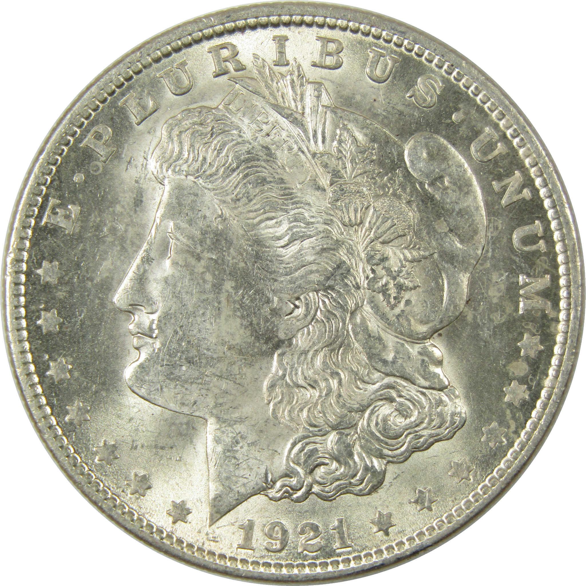 1921 Morgan Silver Dollar Uncirculated Mint State $1 Coin Collectible - Morgan coin - Morgan silver dollar - Morgan silver dollar for sale - Profile Coins & Collectibles