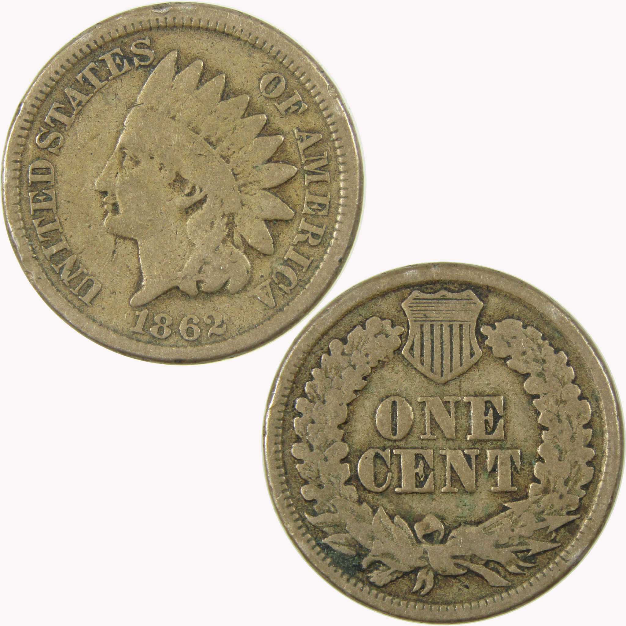 1862 Indian Head Cent G Good Penny 1c Coin SKU:CP1085