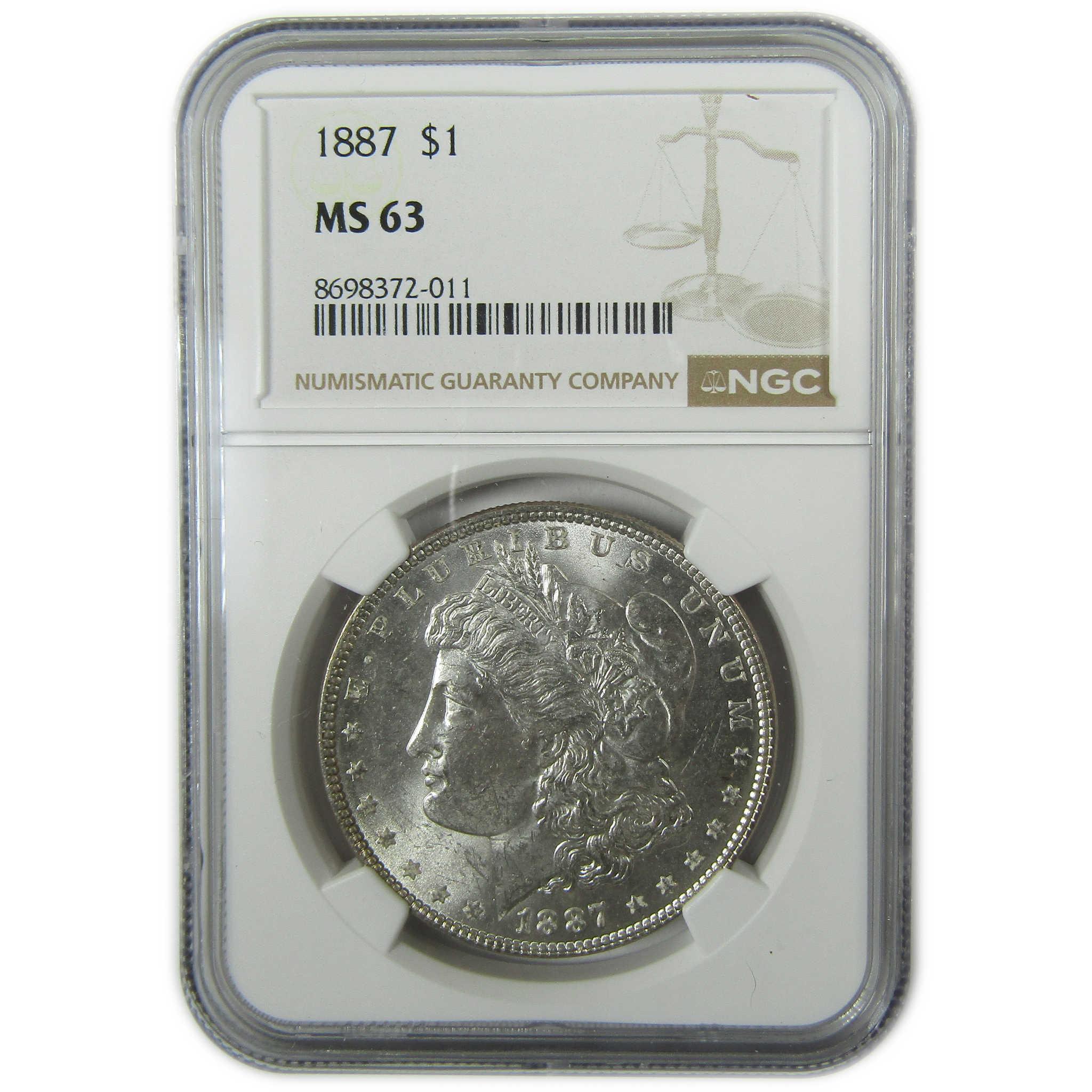 1887 Morgan Silver Dollar MS 63 NGC Toned Reverse SKU:I27881