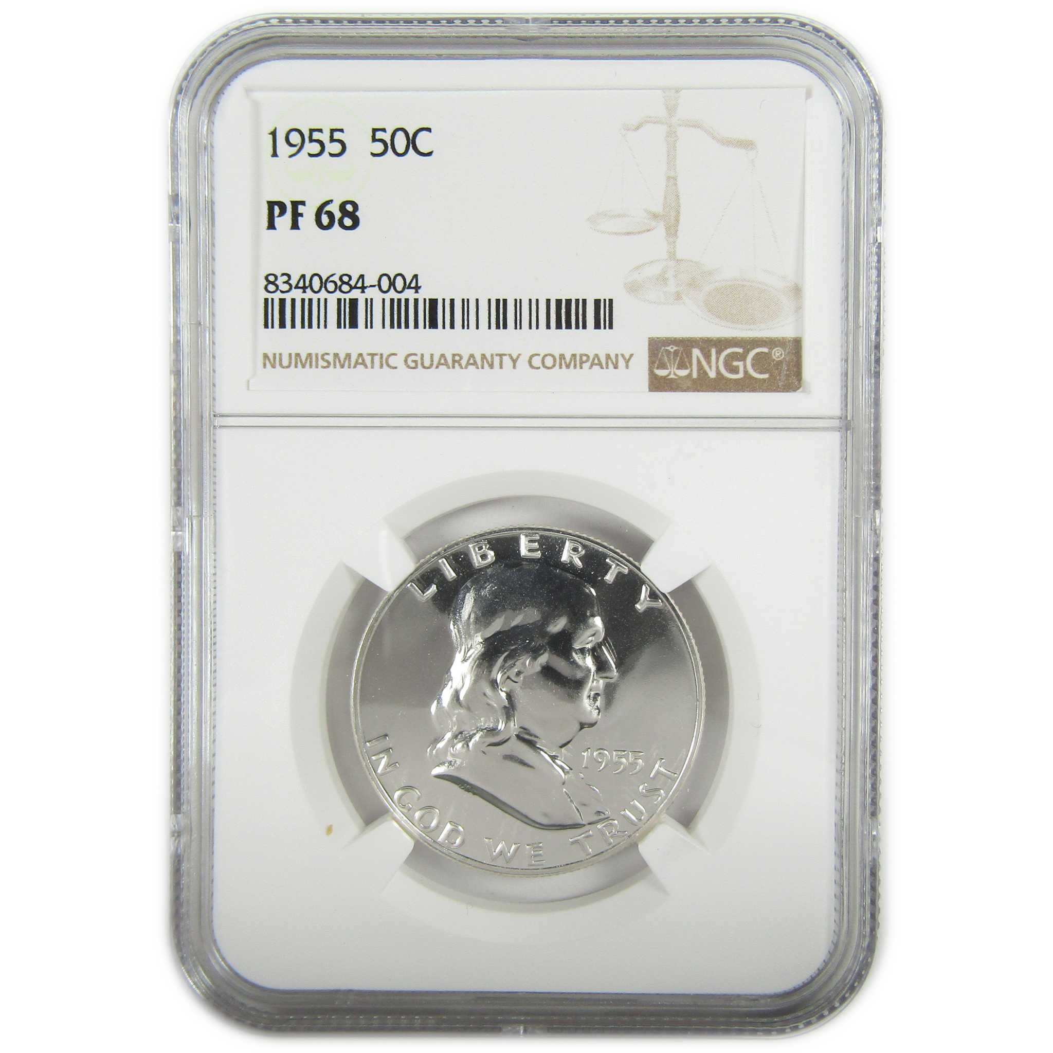 1955 Franklin Silver Half Dollar PF 68 NGC Proof 50c Coin SKU:I27409
