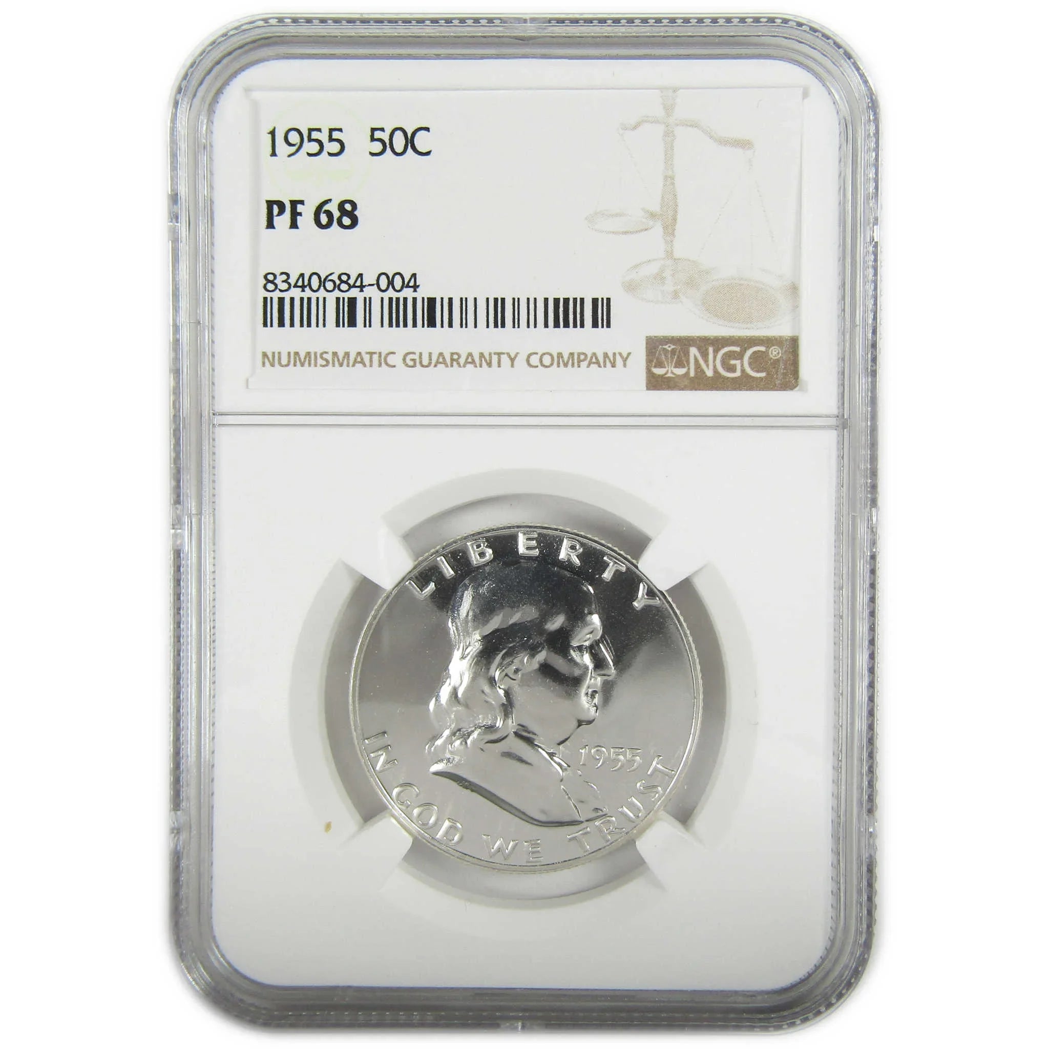 1955 Franklin Silver Half Dollar PF 68 NGC Proof 50c Coin SKU:I27409