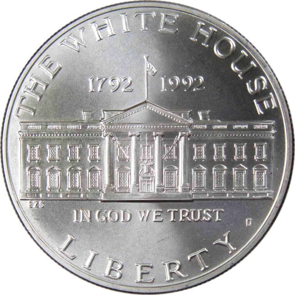 1992 D White House Commemorative Silver Dollar Uncirculated $1 Coin