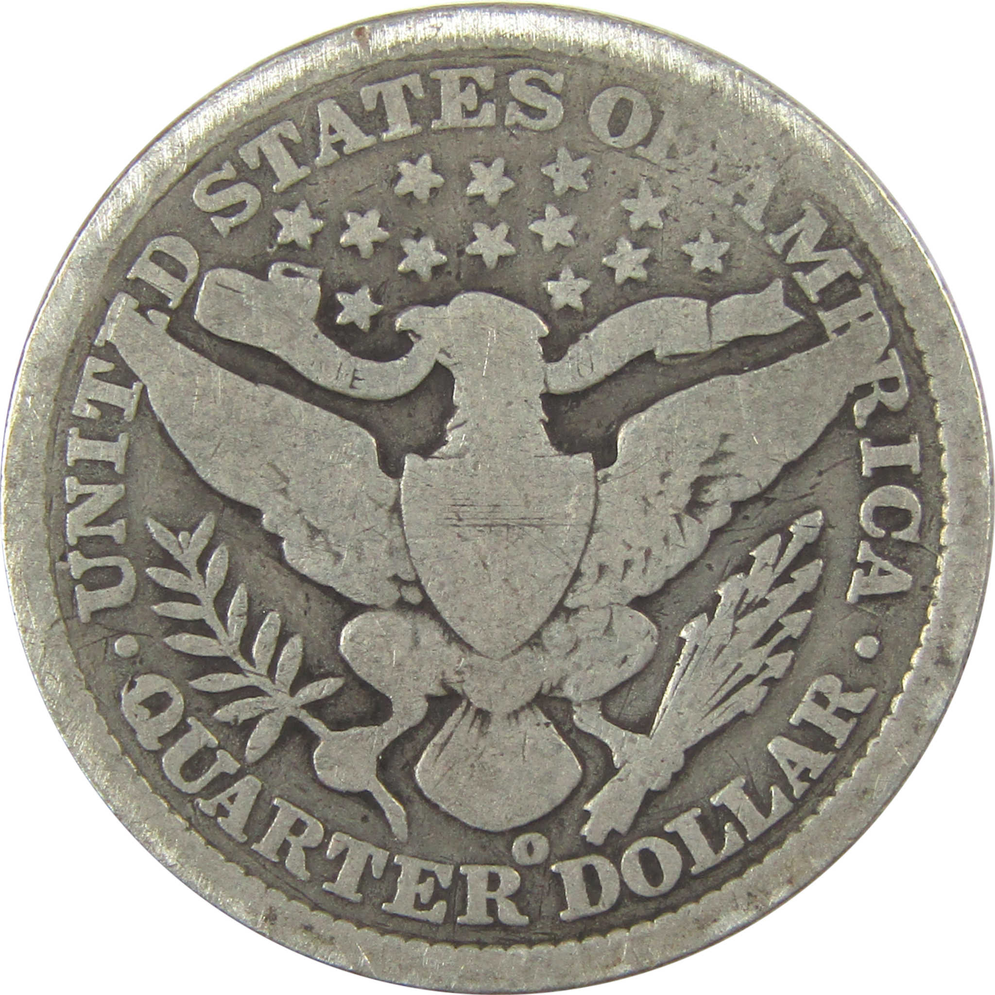 1896 O Barber Quarter G Good Silver 25c Coin SKU:I21860