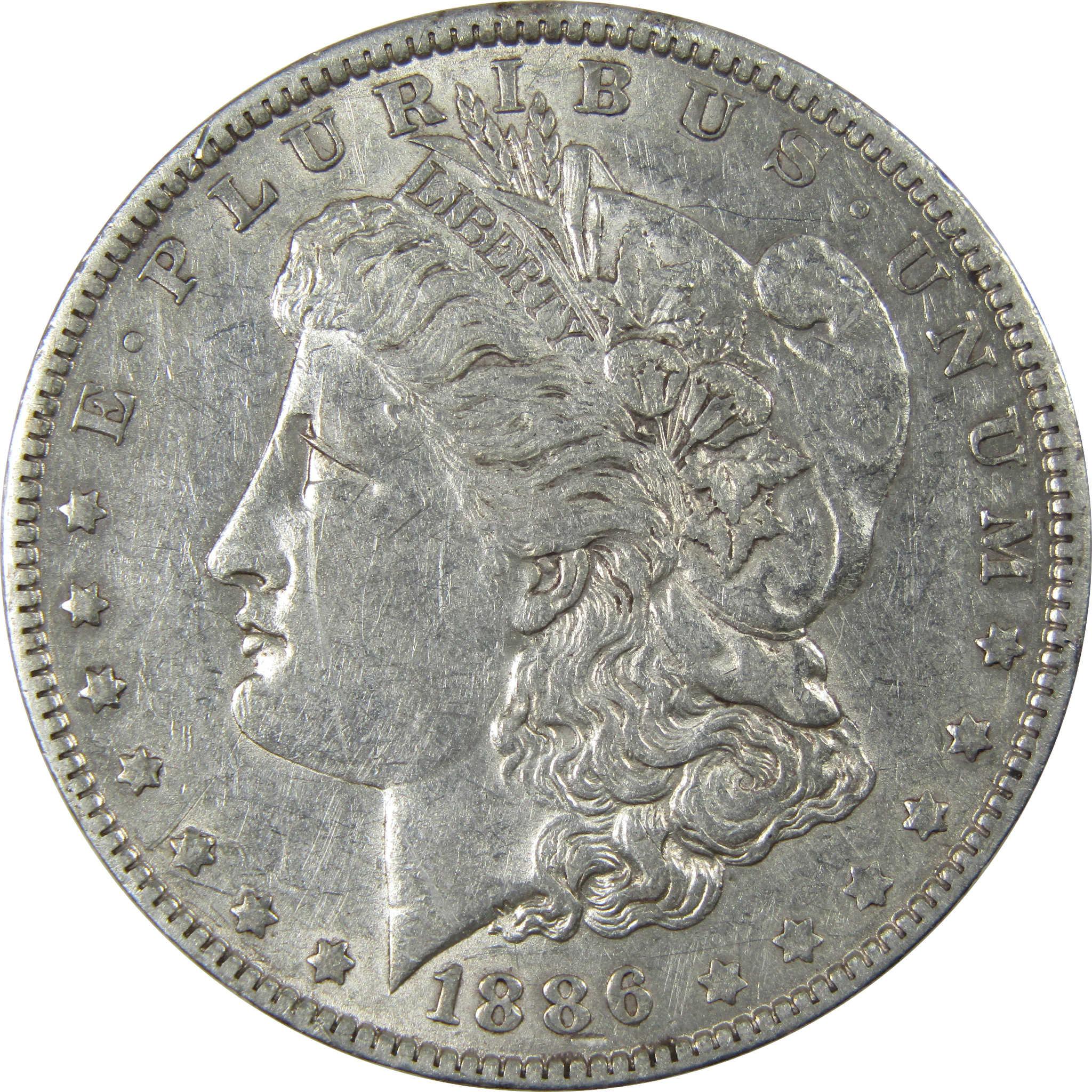 1886 O Morgan Dollar AU About Uncirculated Silver $1 Coin SKU:I23697 - Morgan coin - Morgan silver dollar - Morgan silver dollar for sale - Profile Coins & Collectibles