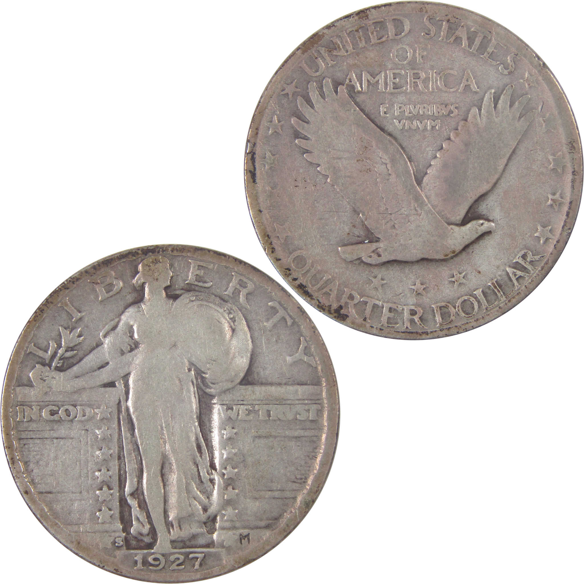 1927 S Standing Liberty Quarter VG Very Good Silver 25c SKU:I17368