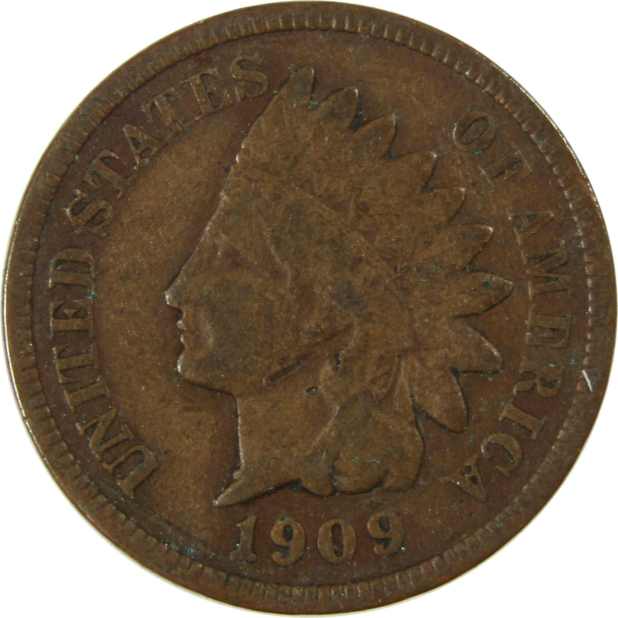 1909 Indian Head Cent G Good Penny 1c Coin Collectible SKU:I26017