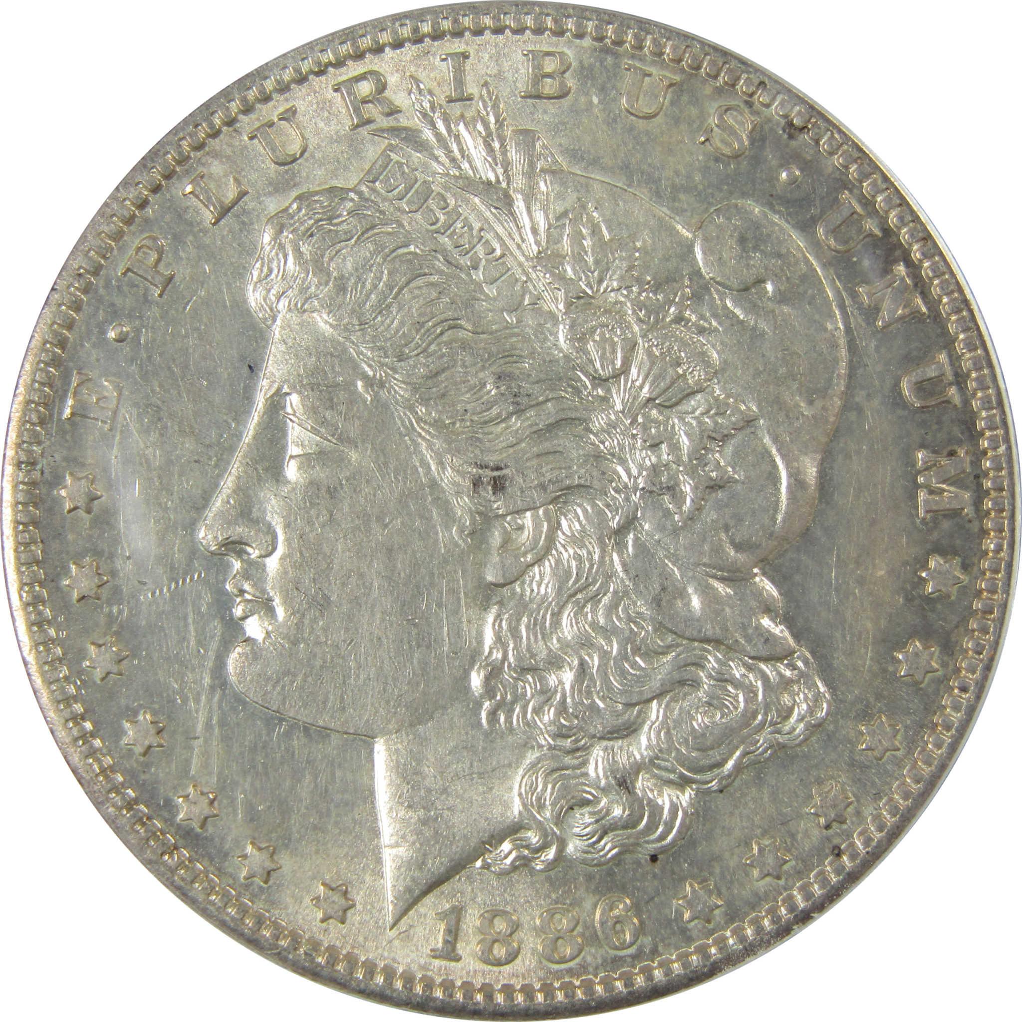 1886 S Morgan Silver Dollar AU 58 Details ANACS $1 Coin SKU:CP834 - Morgan coin - Morgan silver dollar - Morgan silver dollar for sale - Profile Coins & Collectibles