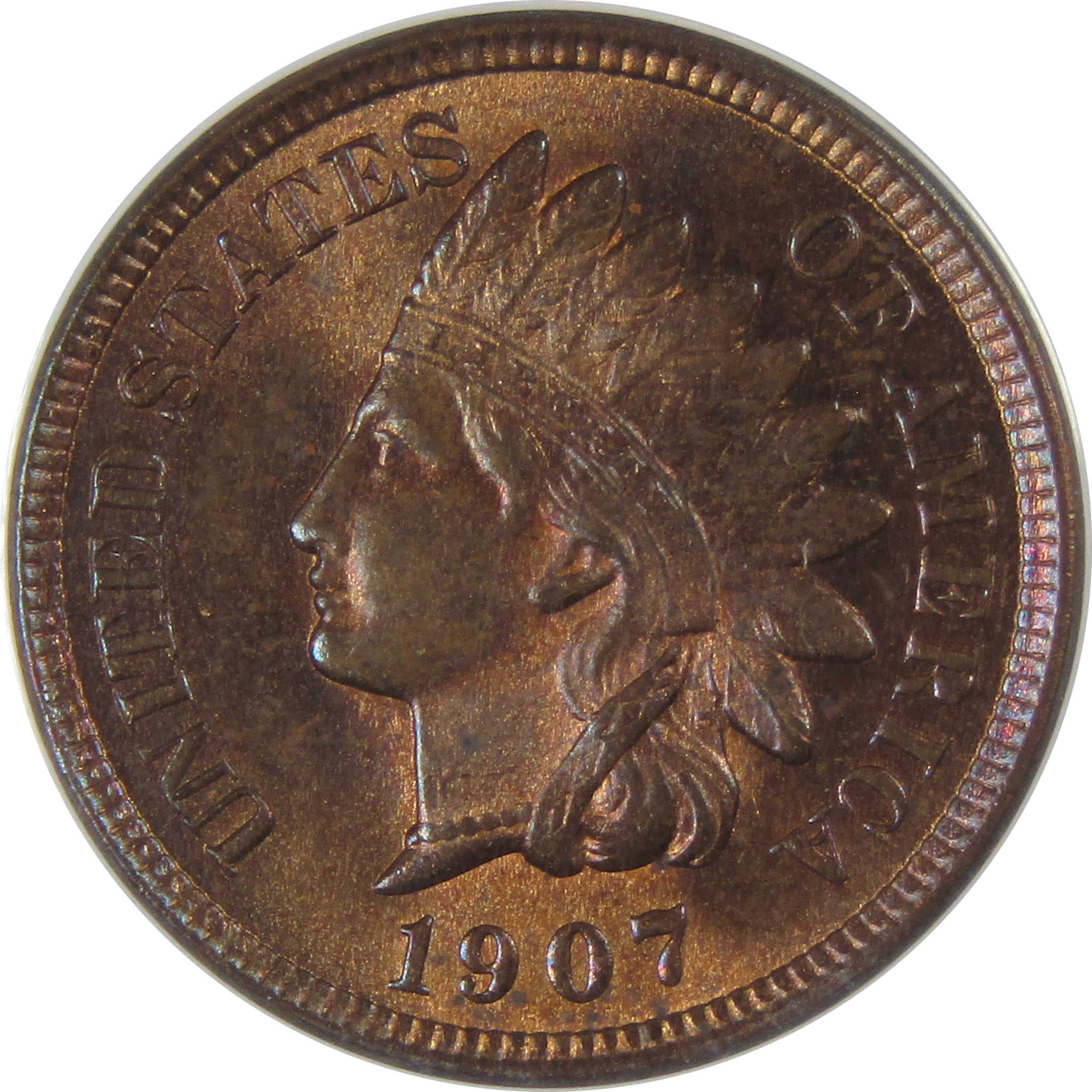 1907 Indian Head Cent MS 62 RB ANACS Penny Uncirculated SKU:CP182