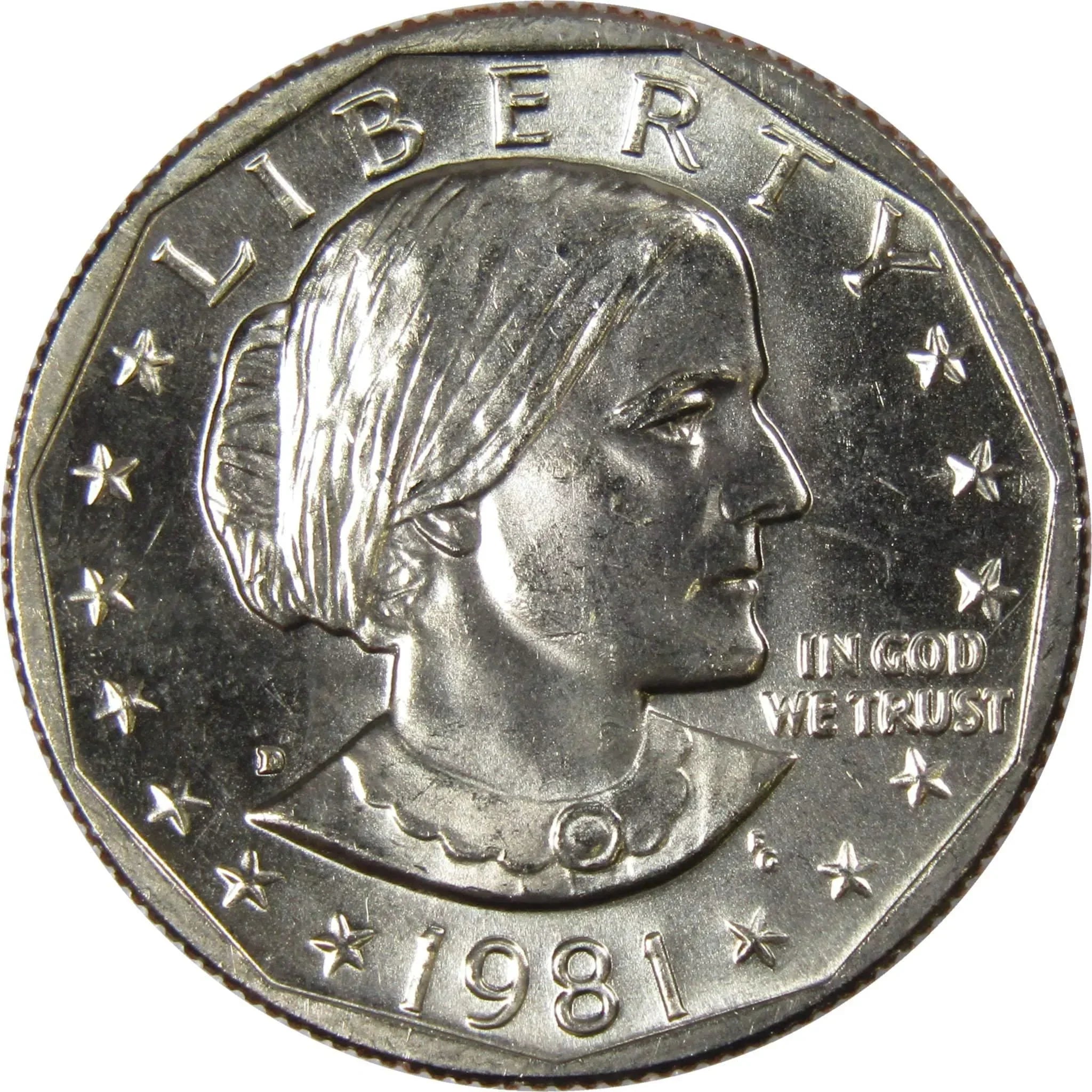 1981 D Susan B Anthony Dollar Clad Uncirculated Mint State SBA $1 Coin