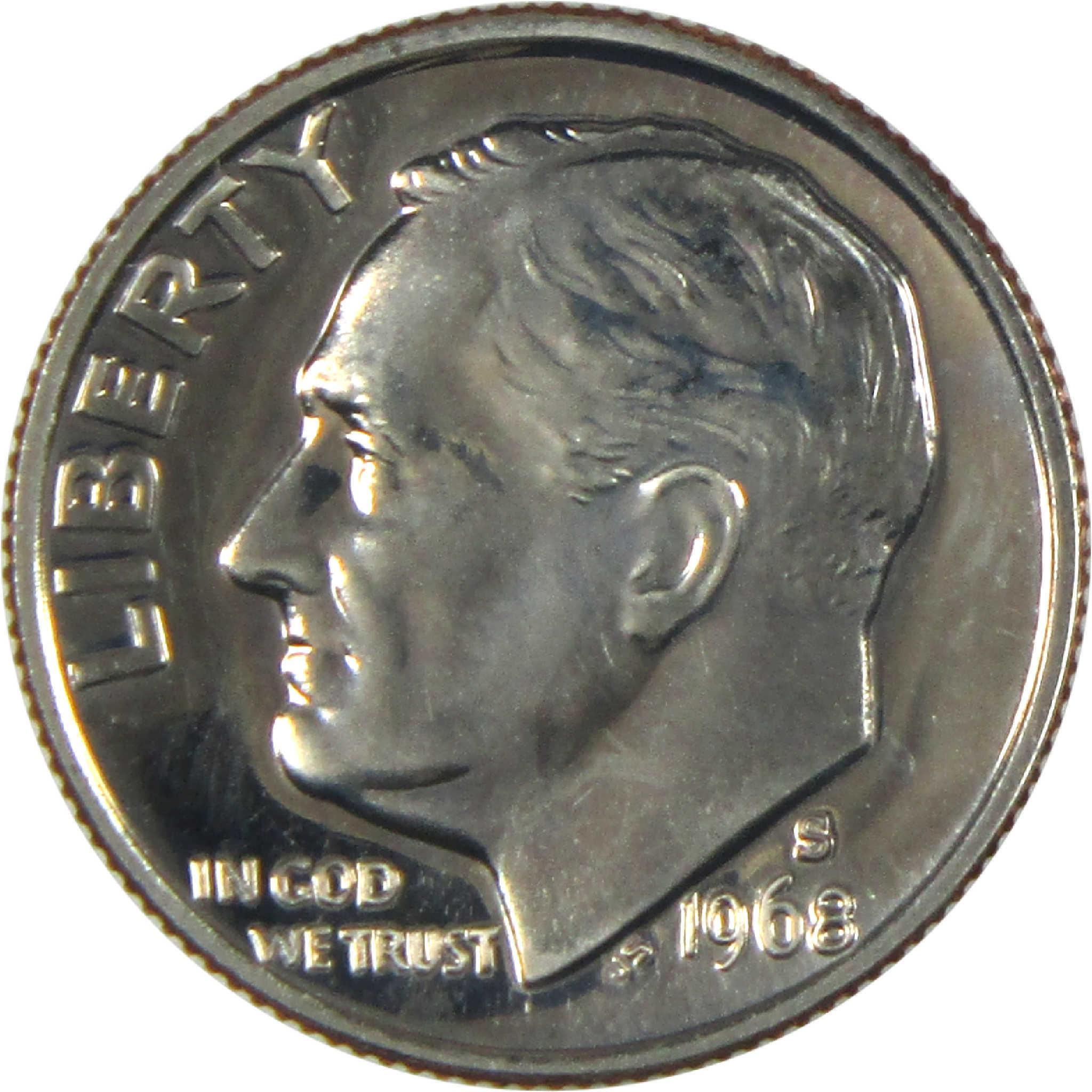 1968 S Roosevelt Clad Dime Proof 10c Coin Collectible