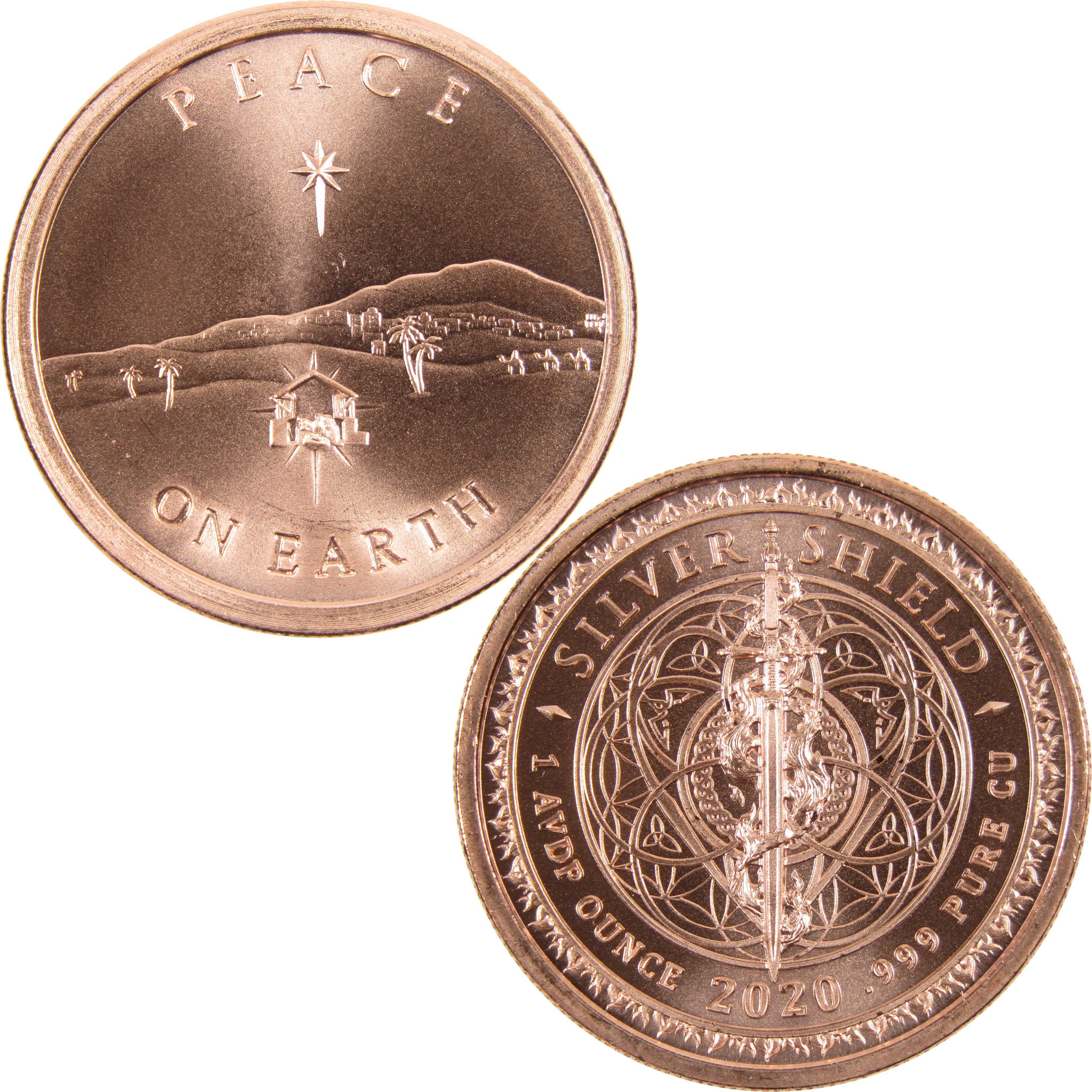 Peace on Earth 1 oz .999 Copper Round Holiday Collectible 2020