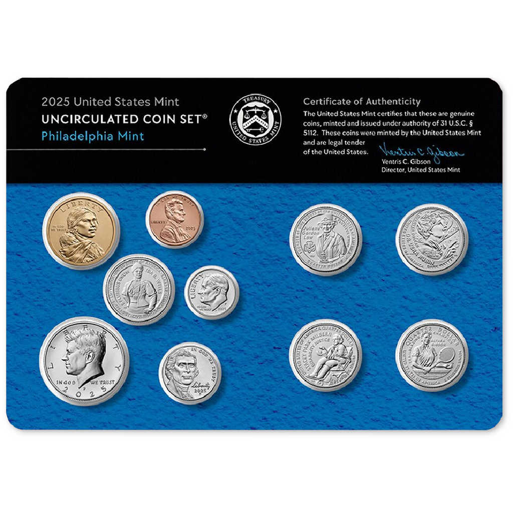 2025 Uncirculated Coin Set U.S Mint Government Packaging OGP COA