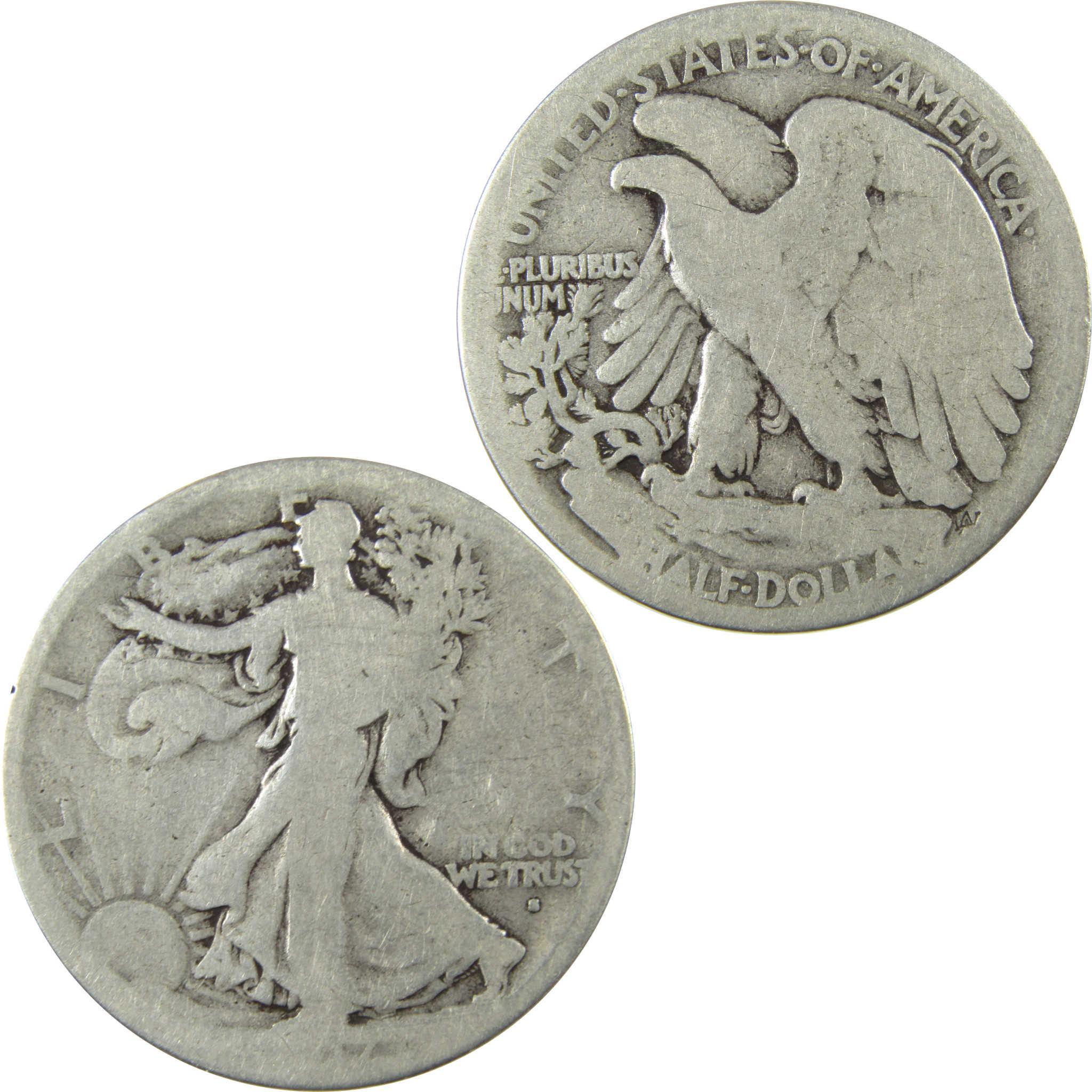 1917 S Obverse Liberty Walking Silver 50c AG About Good SKU:CP1447