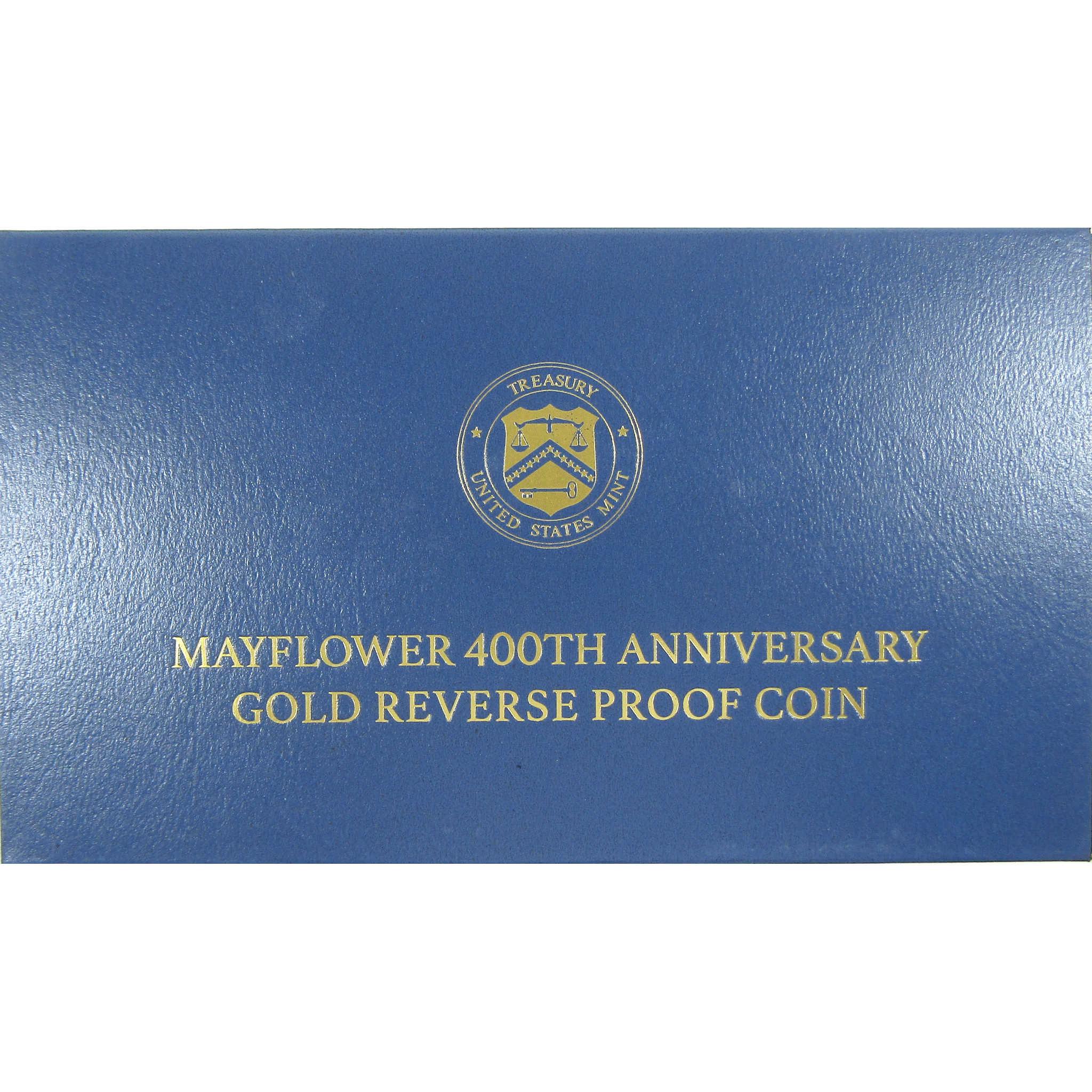 2020 W Mayflower 400th Anniversary Gold Reverse Proof $10 Coin OGP COA