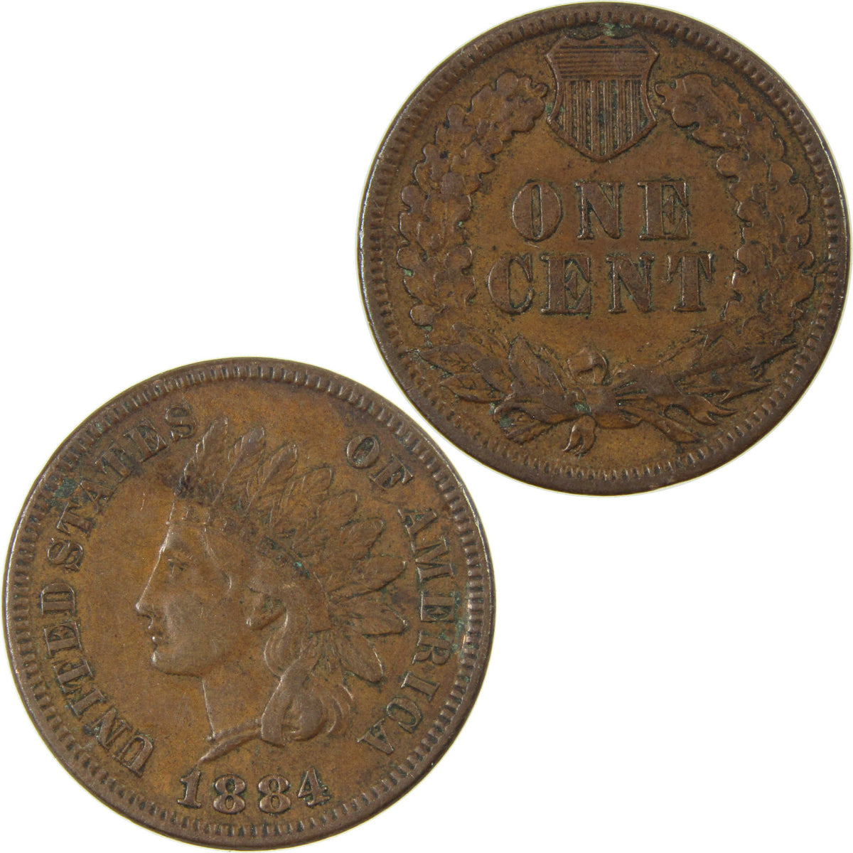 1884 Indian Head Cent XF EF Extremely Fine Penny 1c Coin Collectible