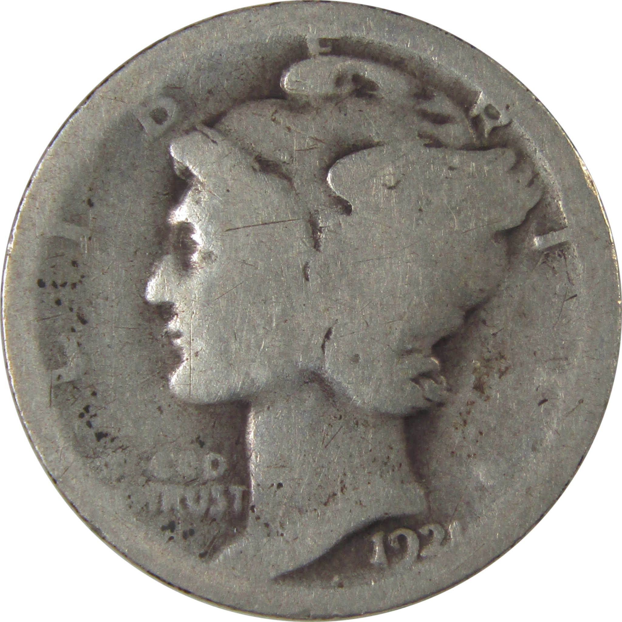 1921 Mercury Dime AG About Good Silver 10c Coin SKU:I22755