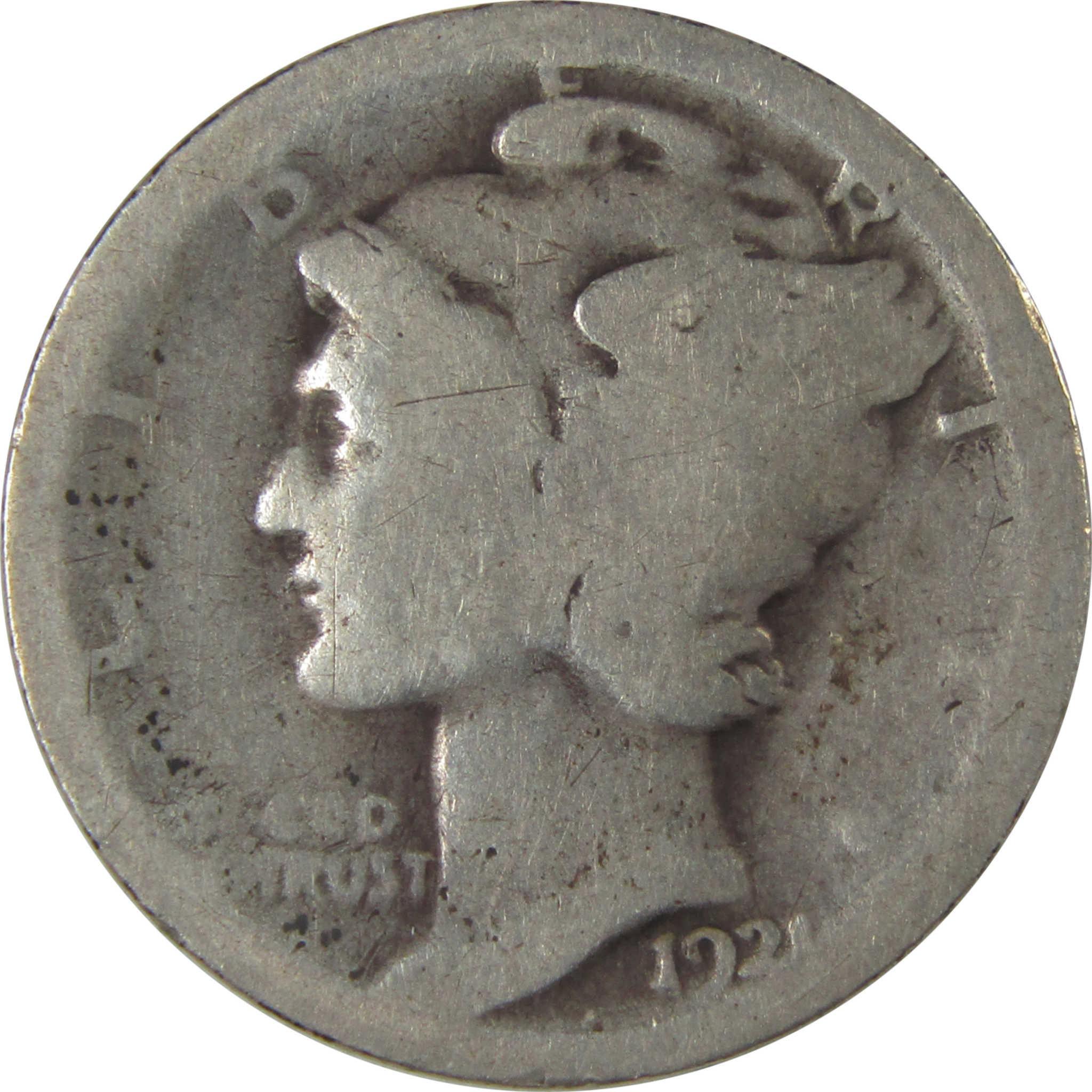 1921 Mercury Dime AG About Good Silver 10c Coin SKU:I22755