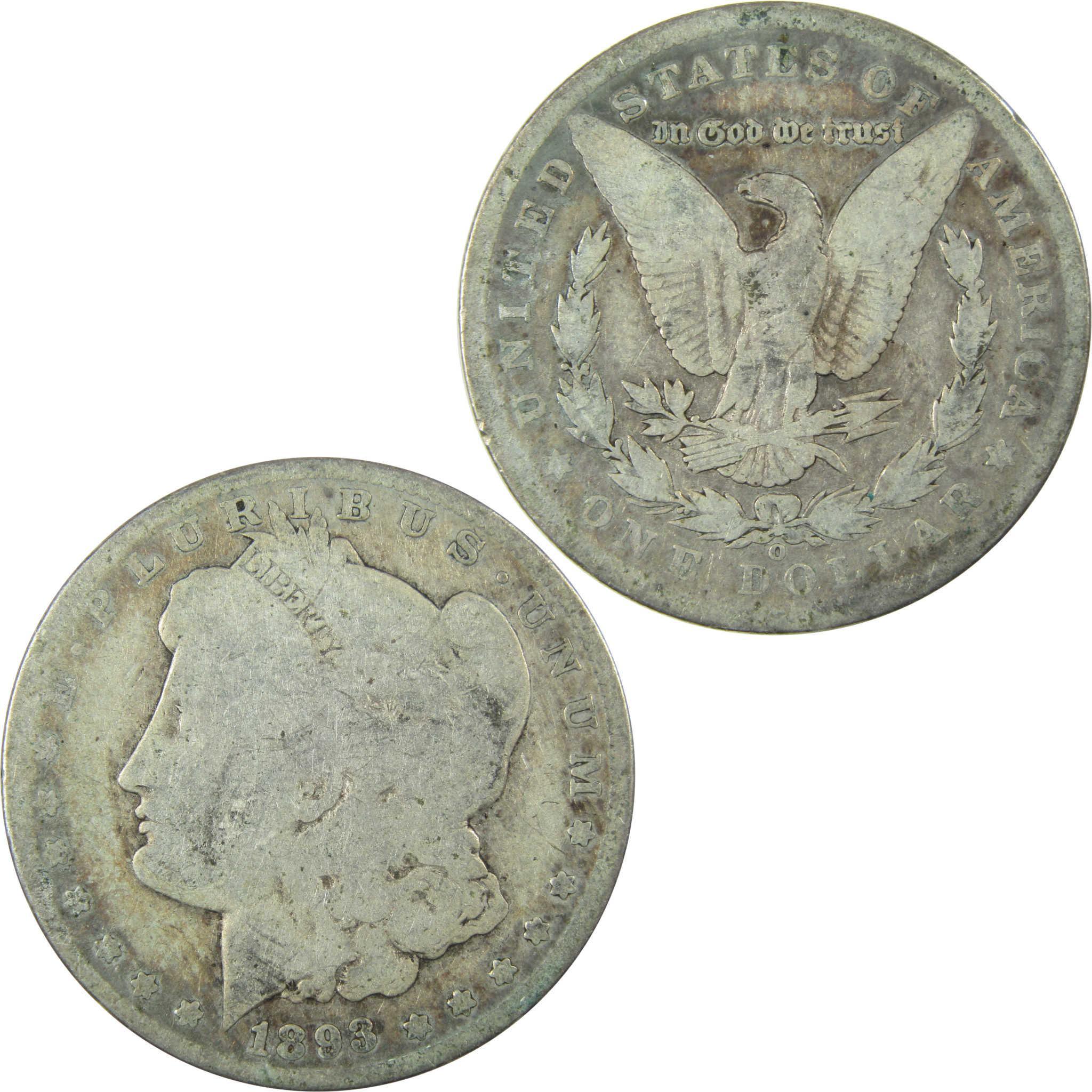 1893 O Morgan Silver Dollar AG About Good $1 Coin SKU:I25203 - Morgan coin - Morgan silver dollar - Morgan silver dollar for sale - Profile Coins & Collectibles