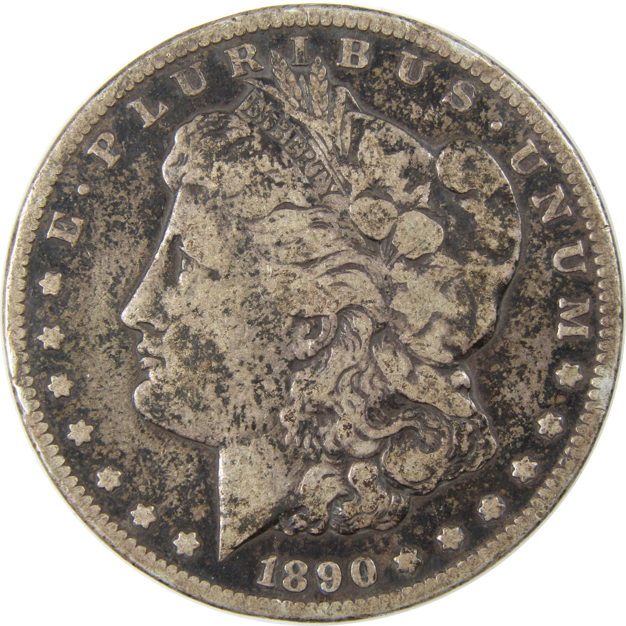 1890 CC Morgan Dollar F Fine Details Silver $1 Coin SKU:I23911 - Morgan coin - Morgan silver dollar - Morgan silver dollar for sale - Profile Coins & Collectibles