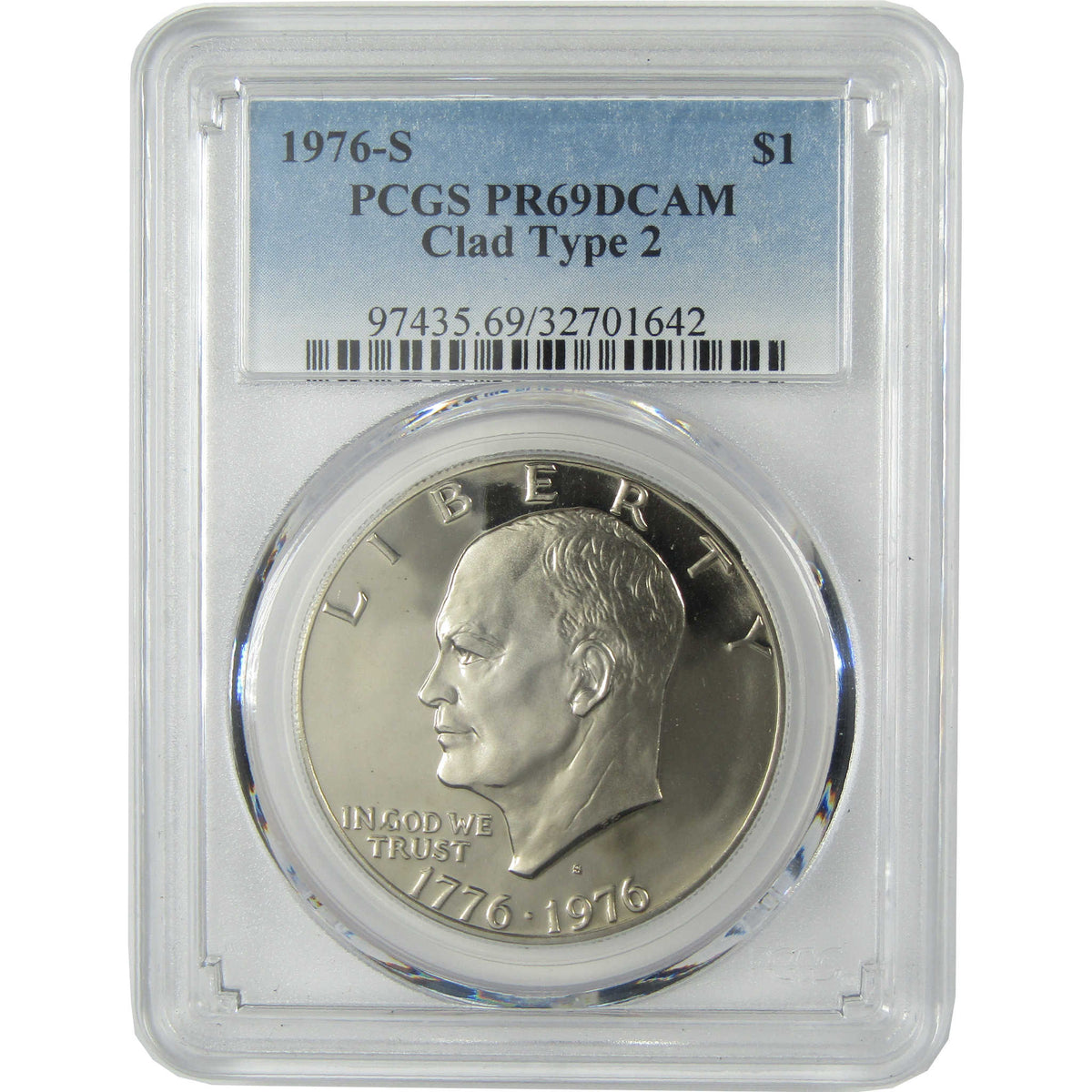 1976 S Type 2 Eisenhower Dollar Clad PR 69 DCAM PCGS SKU:CP1562