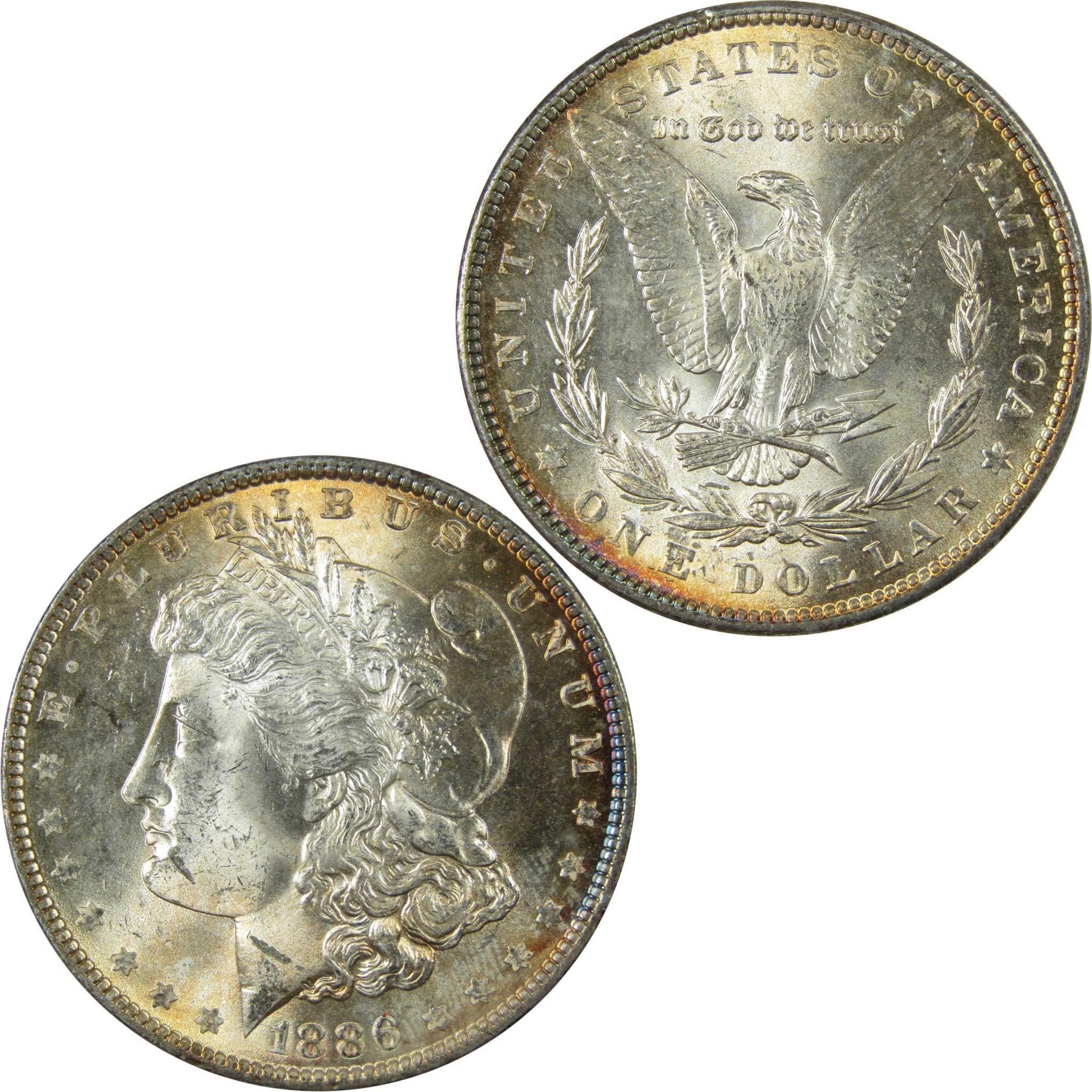 1886 Morgan Silver Dollar Uncirculated Mint State Toned SKU:I25372