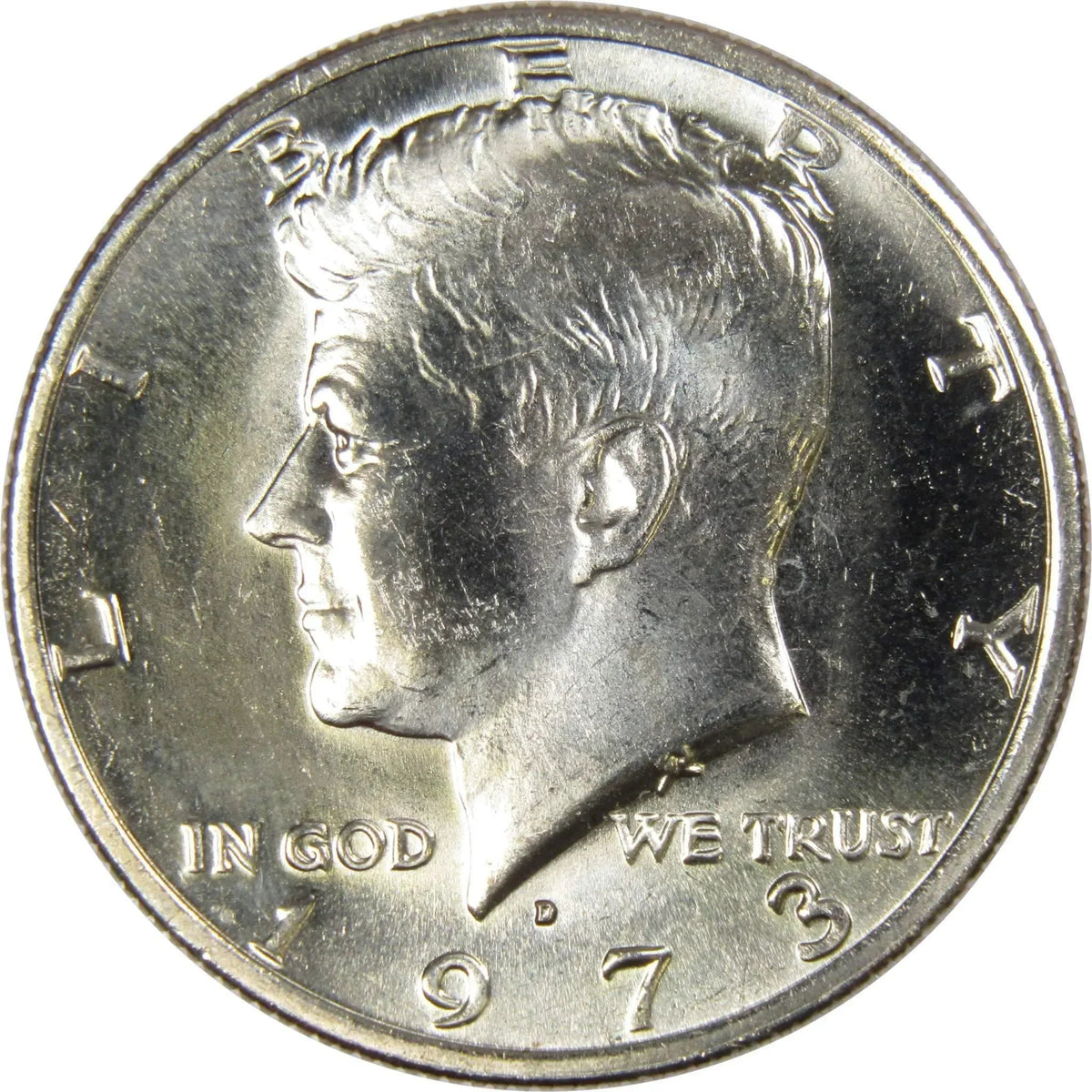 1973 D Kennedy Half Dollar Clad Uncirculated Mint State 50c Coin