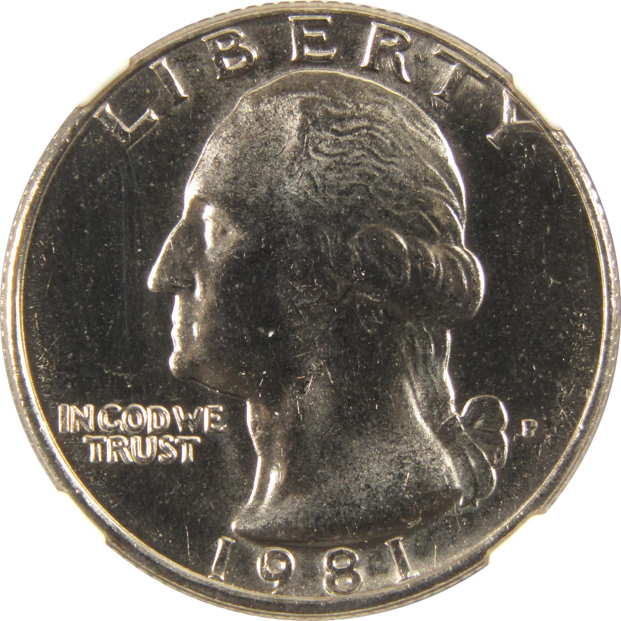 1981 P Washington Quarter MS 67 NGC Clad 25c Uncirculated SKU:I9541