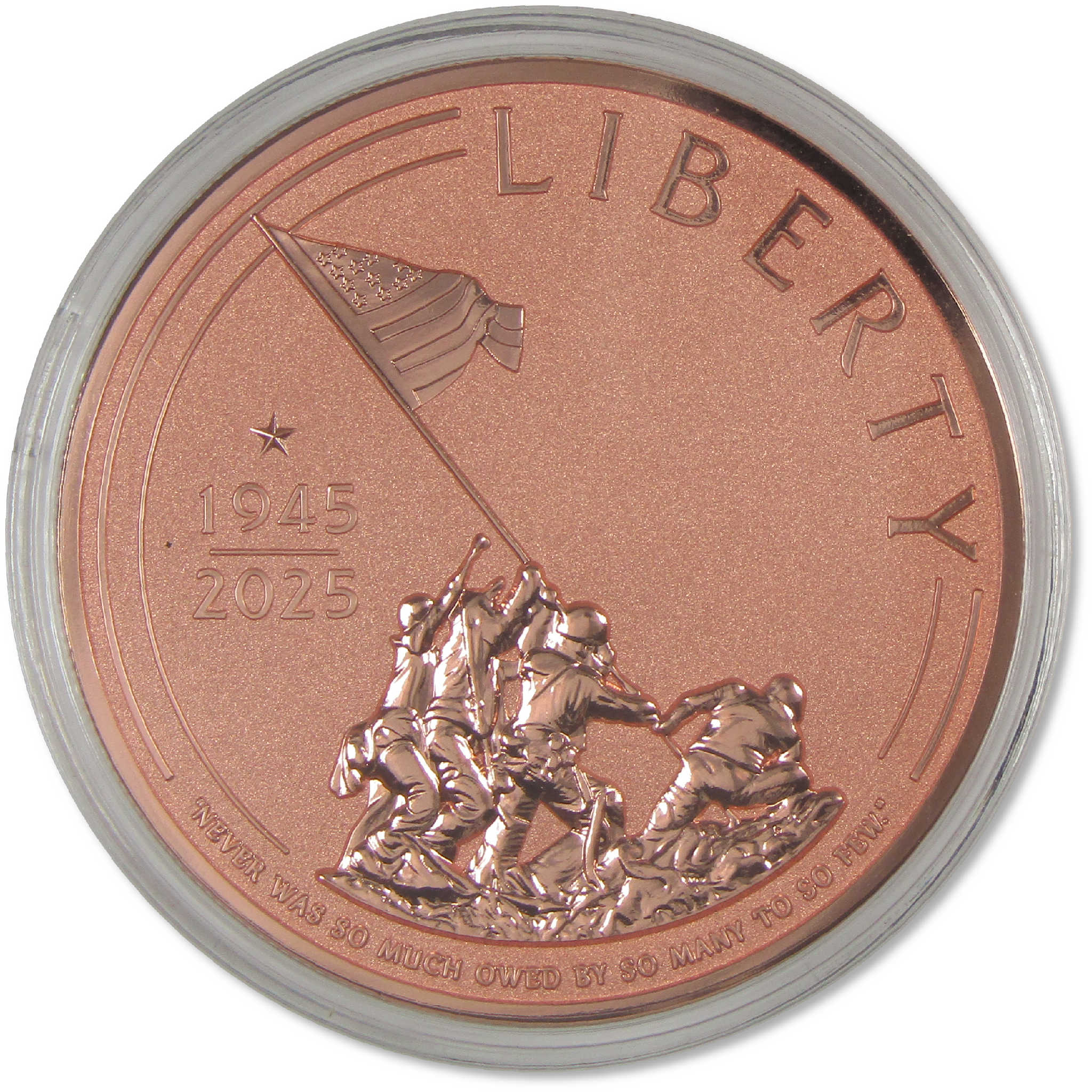 End of World War II 80th Anniversary 5 oz Copper $1 Liberia SKU:OPC222