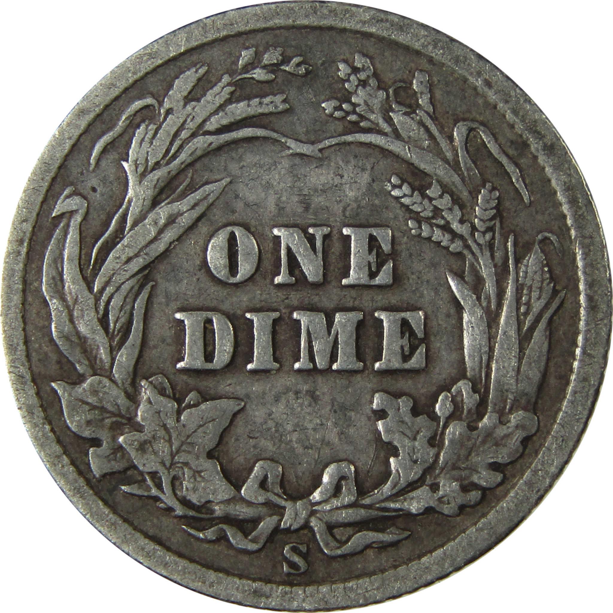 1905 S Barber Silver Dime F Fine 10c Coin Collectible SKU:CP988