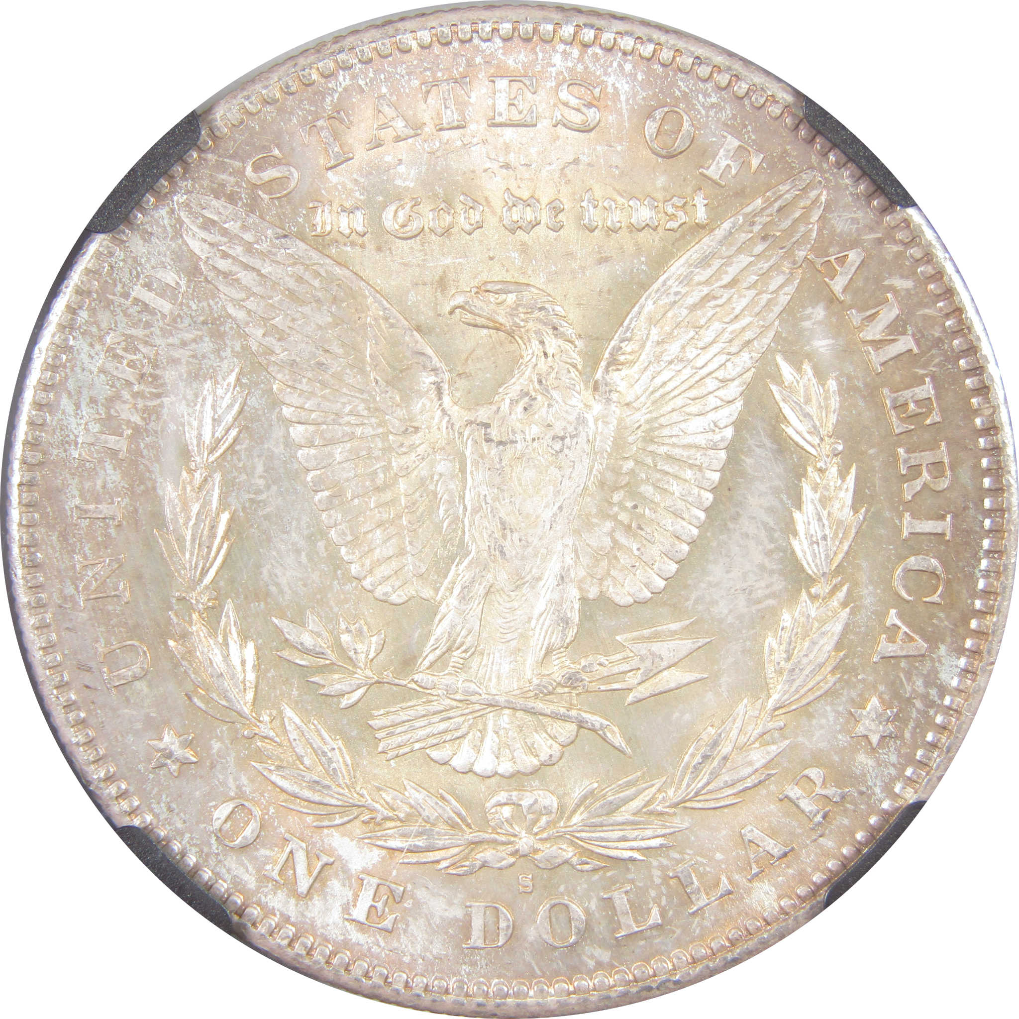 1878 S Morgan Dollar MS 64 NGC Silver Bag Fragment Toned SKU:I18300