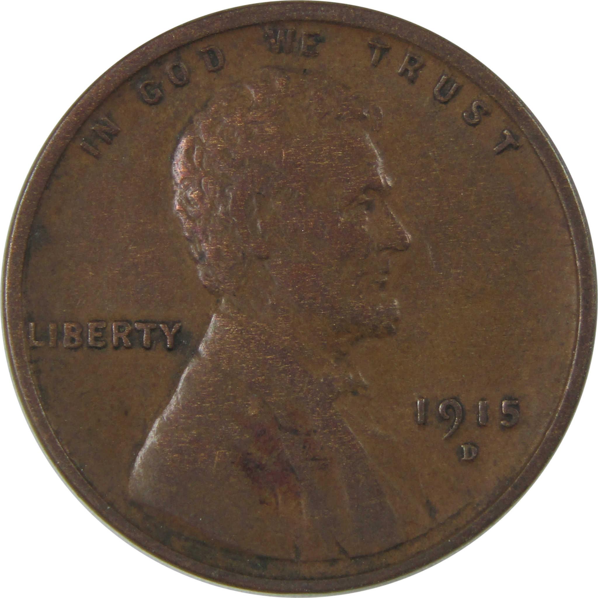 1915 D Lincoln Wheat Cent XF EF Extremely Fine Penny SKU:I23861