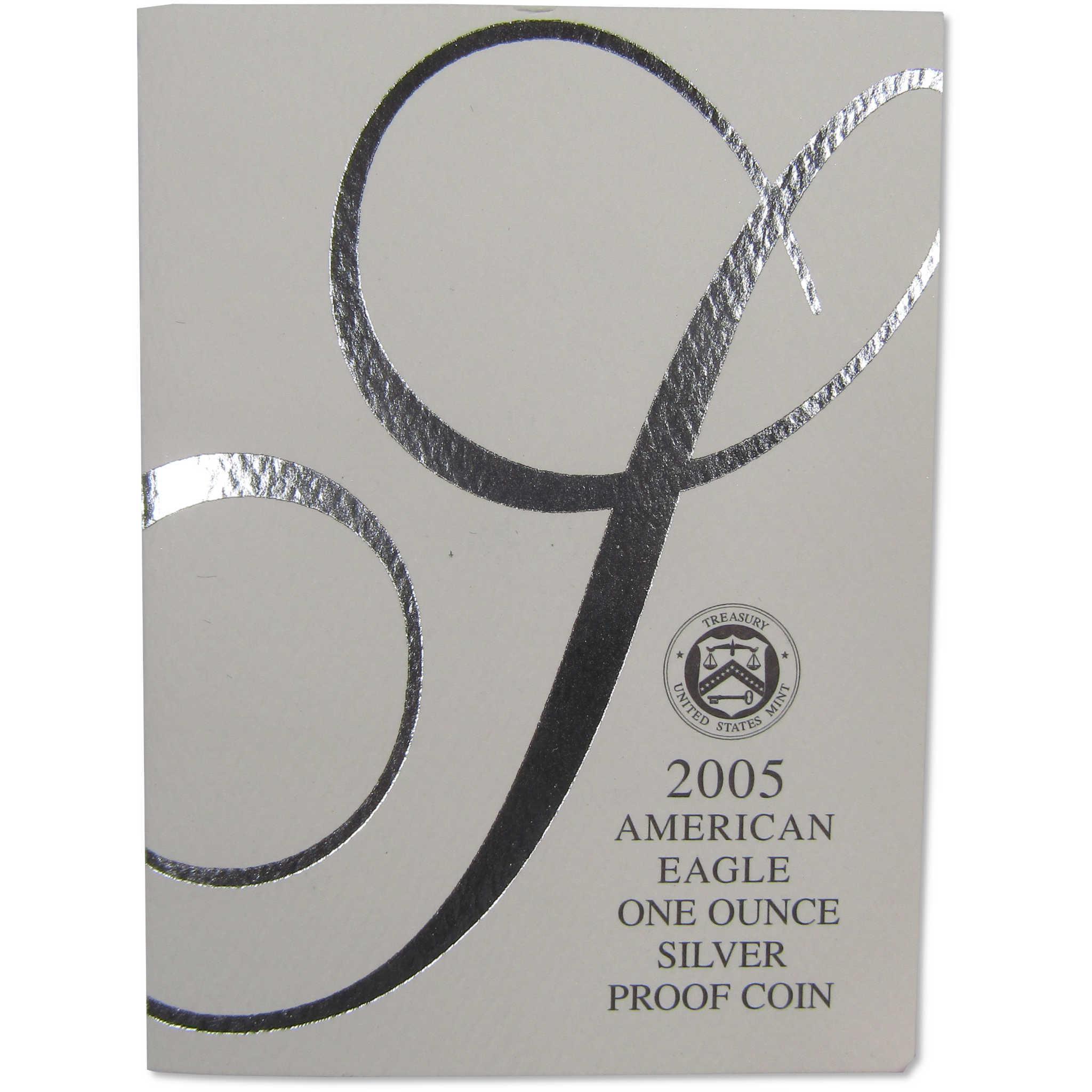 2005 W American Silver Eagle Proof $1 Coin Collectible OGP COA