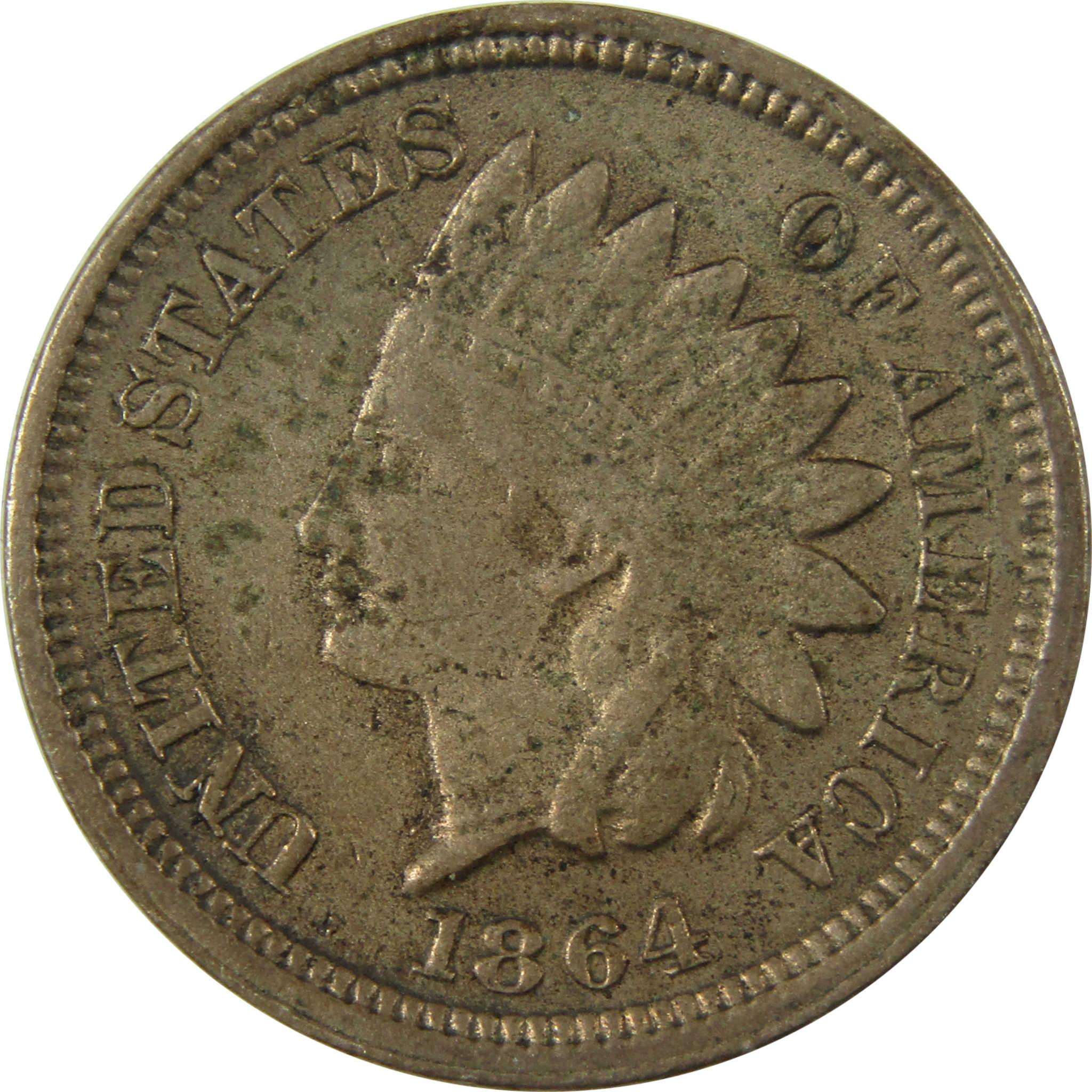 1864 Indian Head Copper-Nickel 1c Extremely Fine Details SKU:CP1165