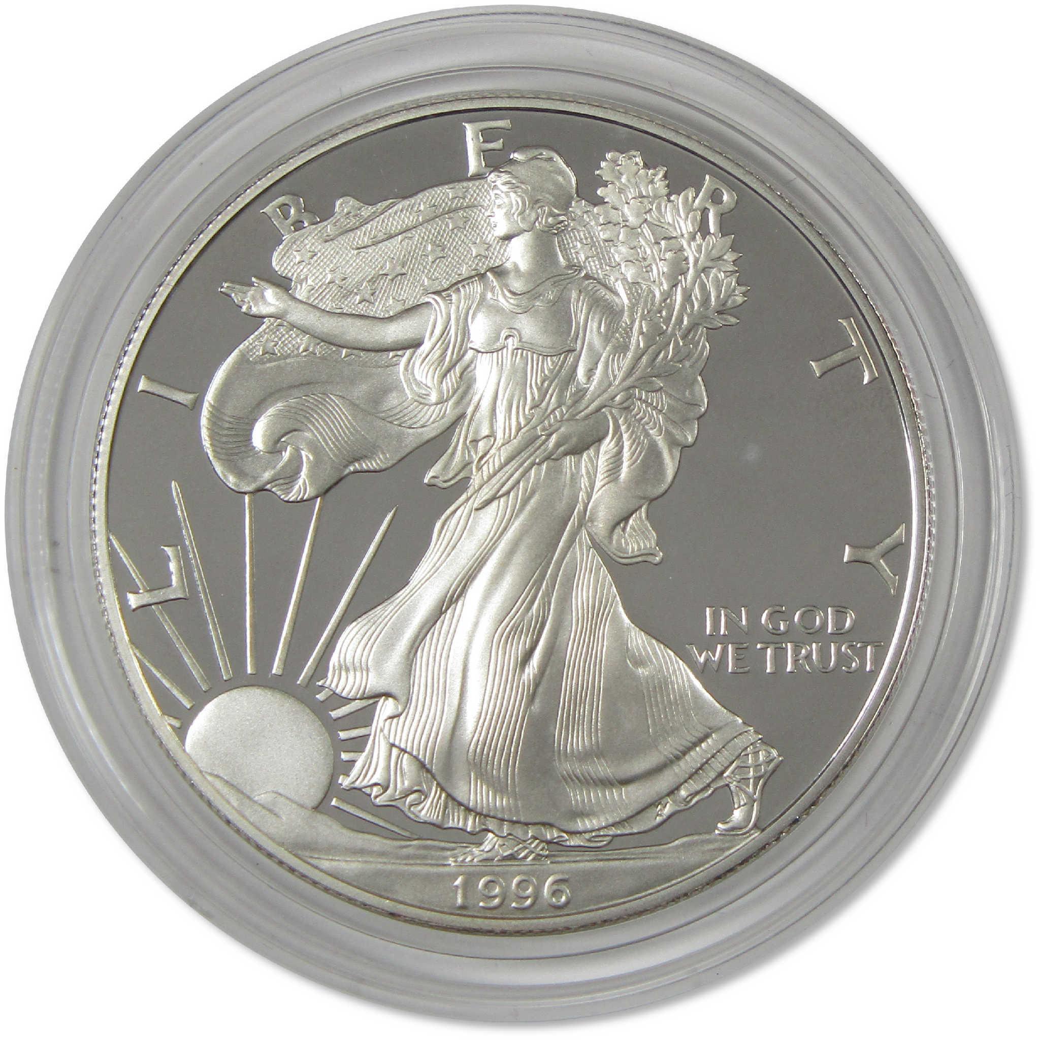1996 P American Silver Eagle Proof $1 Coin Collectible OGP COA