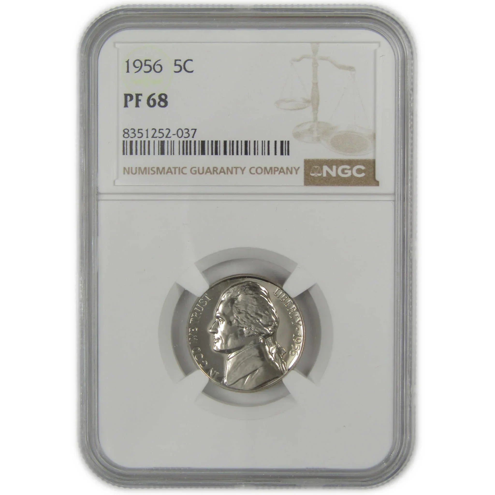 1956 Jefferson Nickel PF 68 NGC Proof 5c Coin SKU:I20639