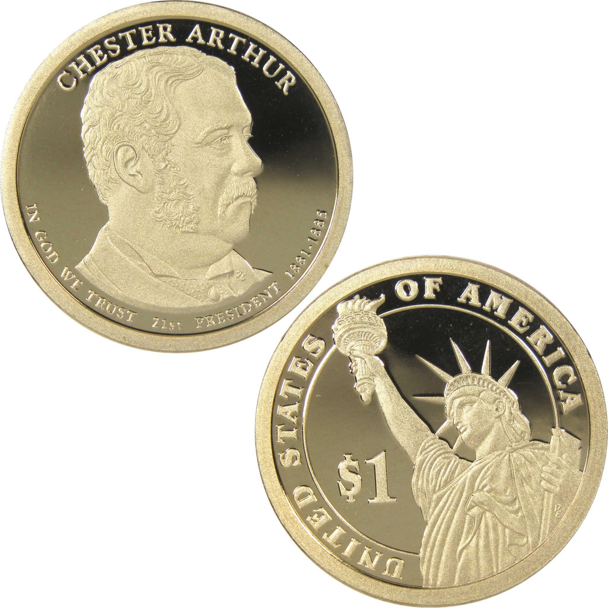 2012 S Chester A. Arthur Presidential Dollar Proof $1 Coin Collectible