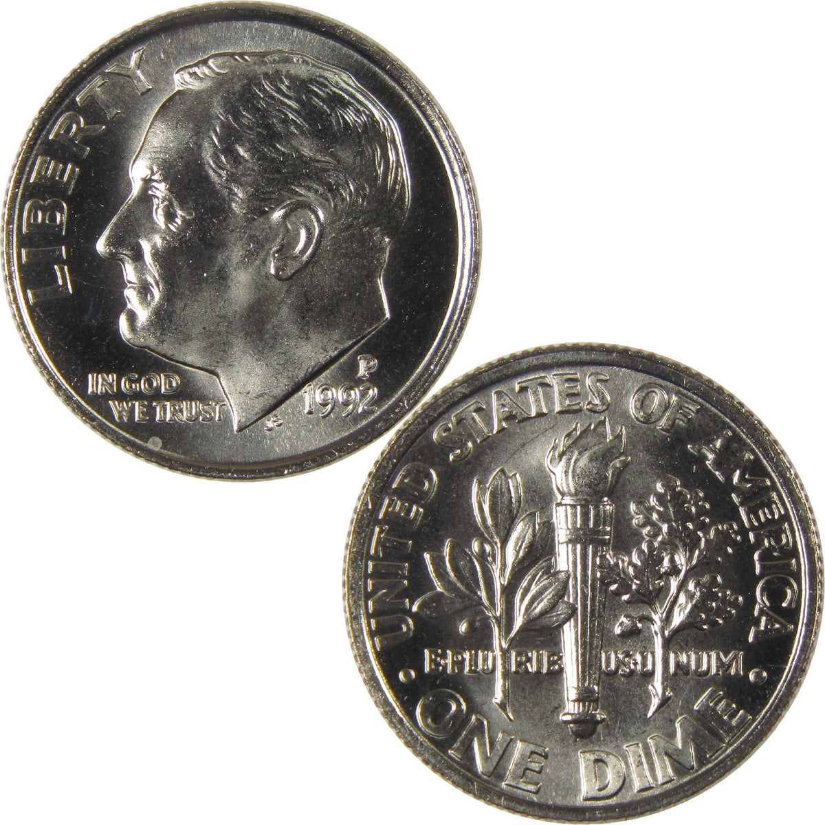1992 P Roosevelt Dime Clad Uncirculated Mint State 10c Coin