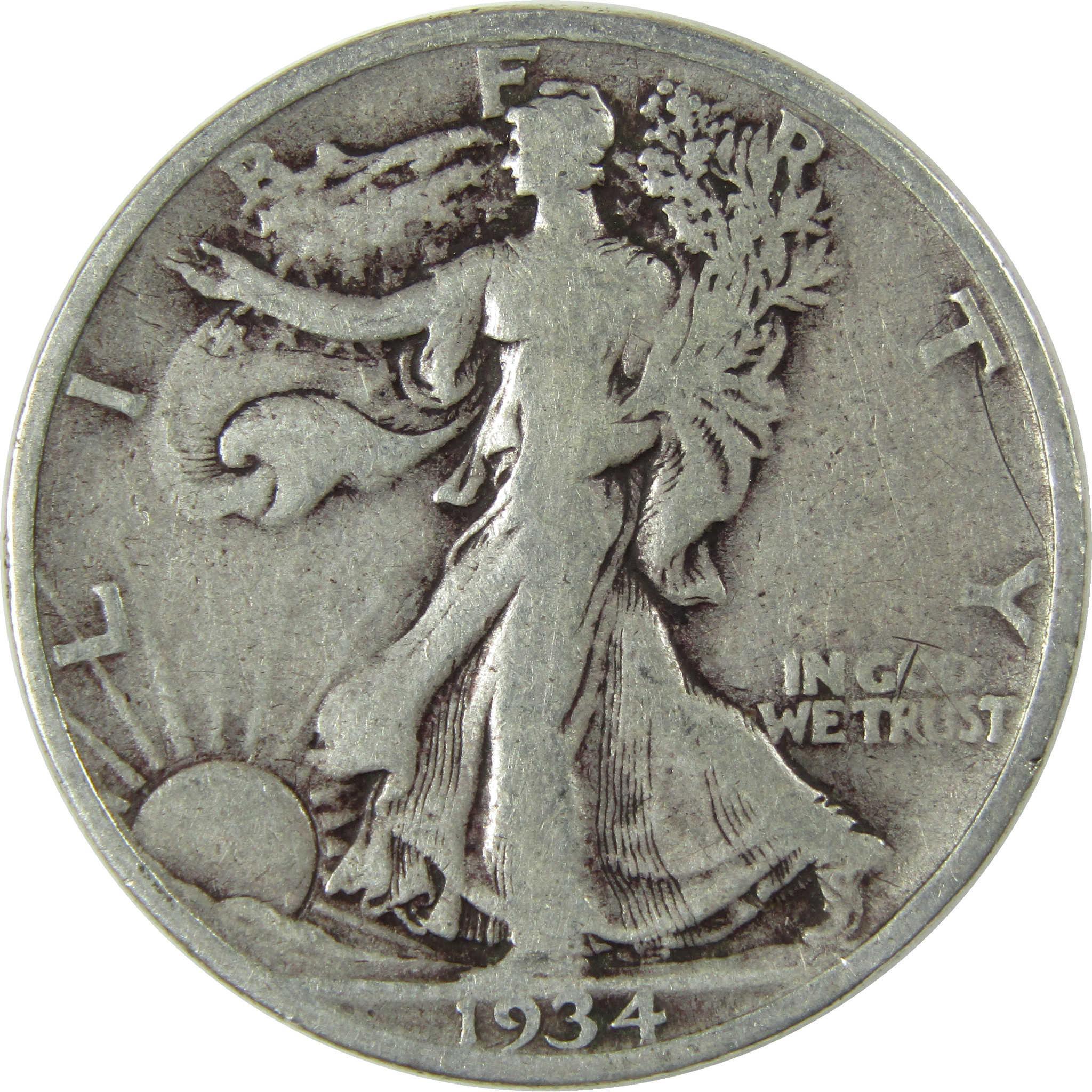1934 S Liberty Walking Silver Half Dollar VG Very Good SKU:CP523