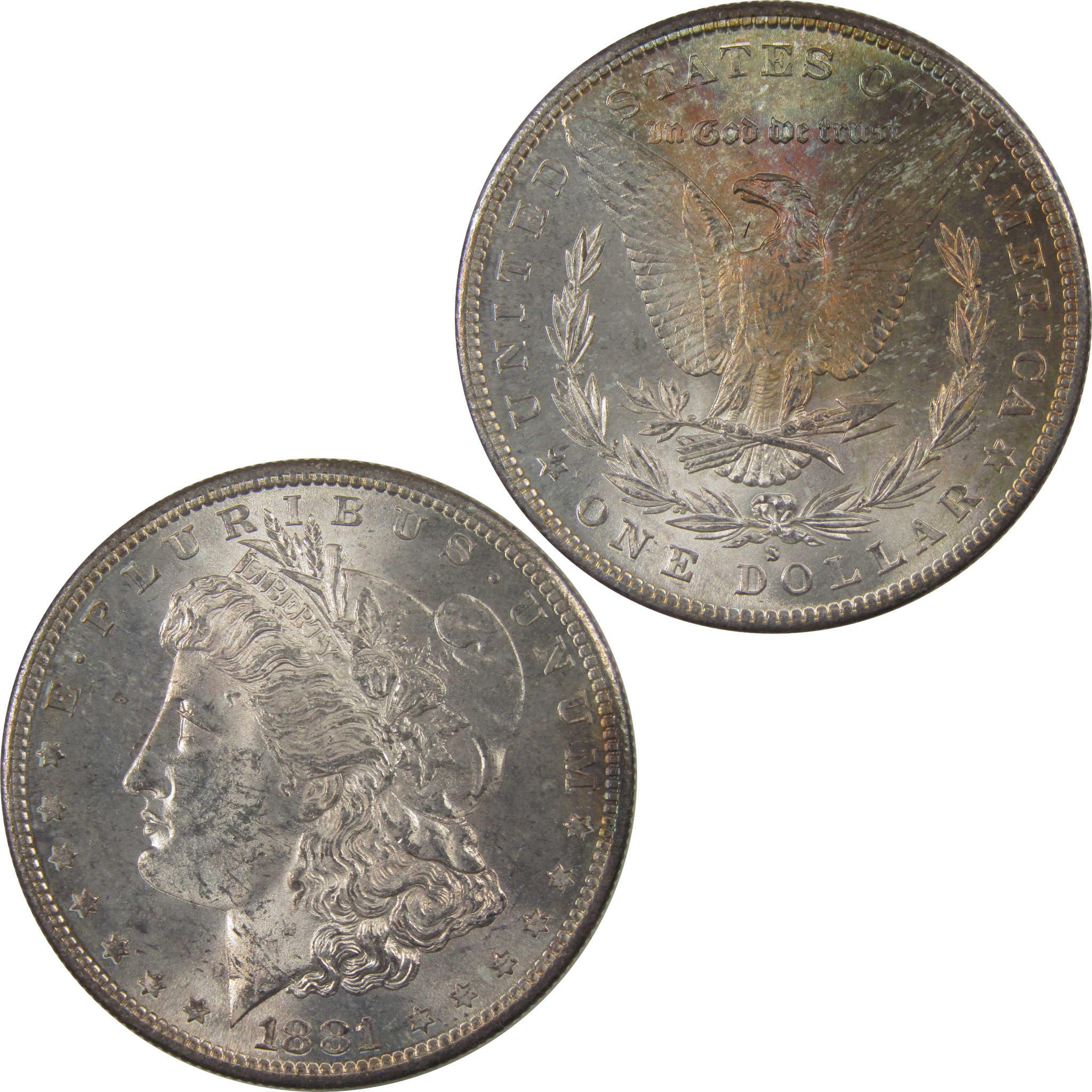 1881 S Morgan Silver Dollar Uncirculated Mint State Toned SKU:I24084