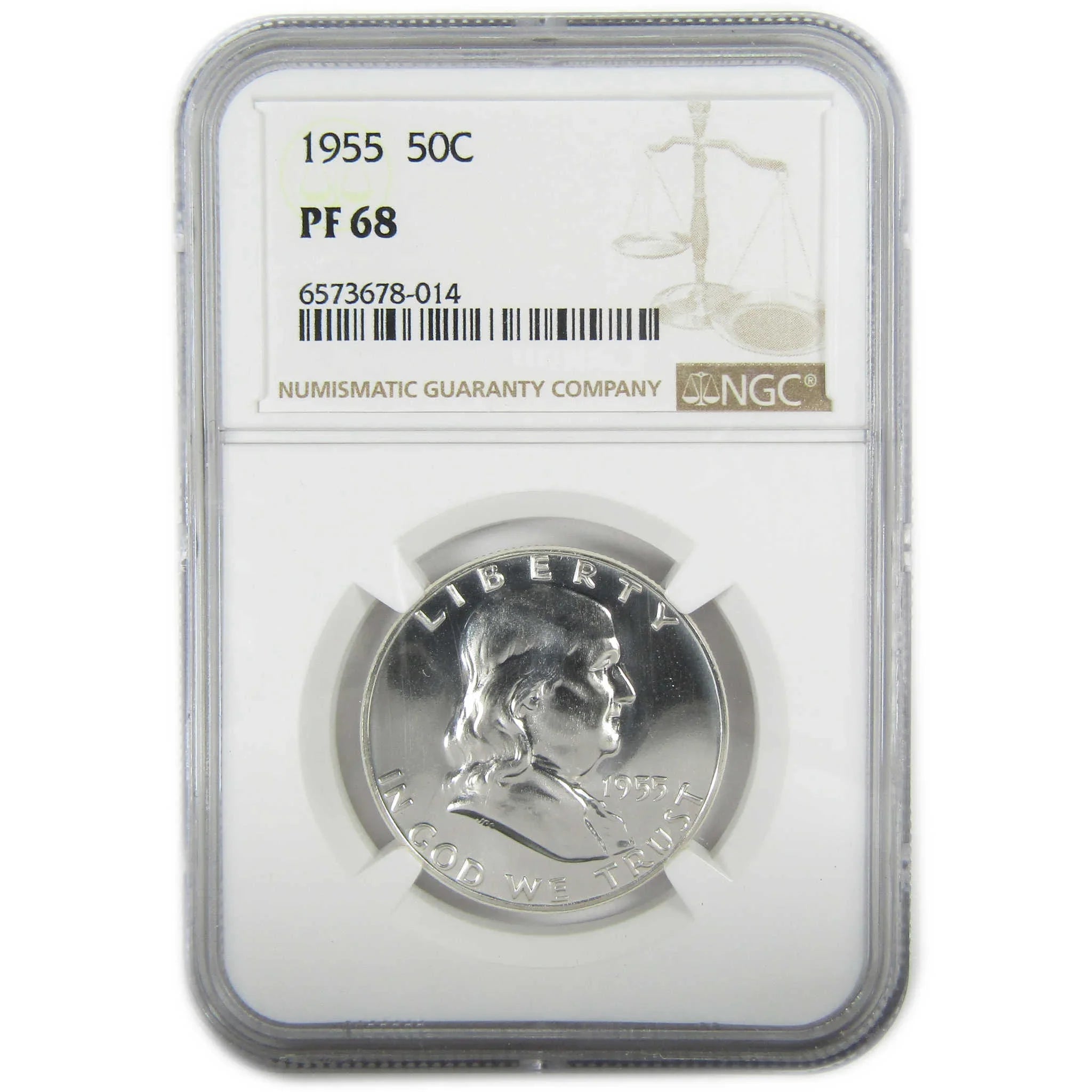 1955 Franklin Silver Half Dollar PF 68 NGC Proof 50c Coin SKU:I27396