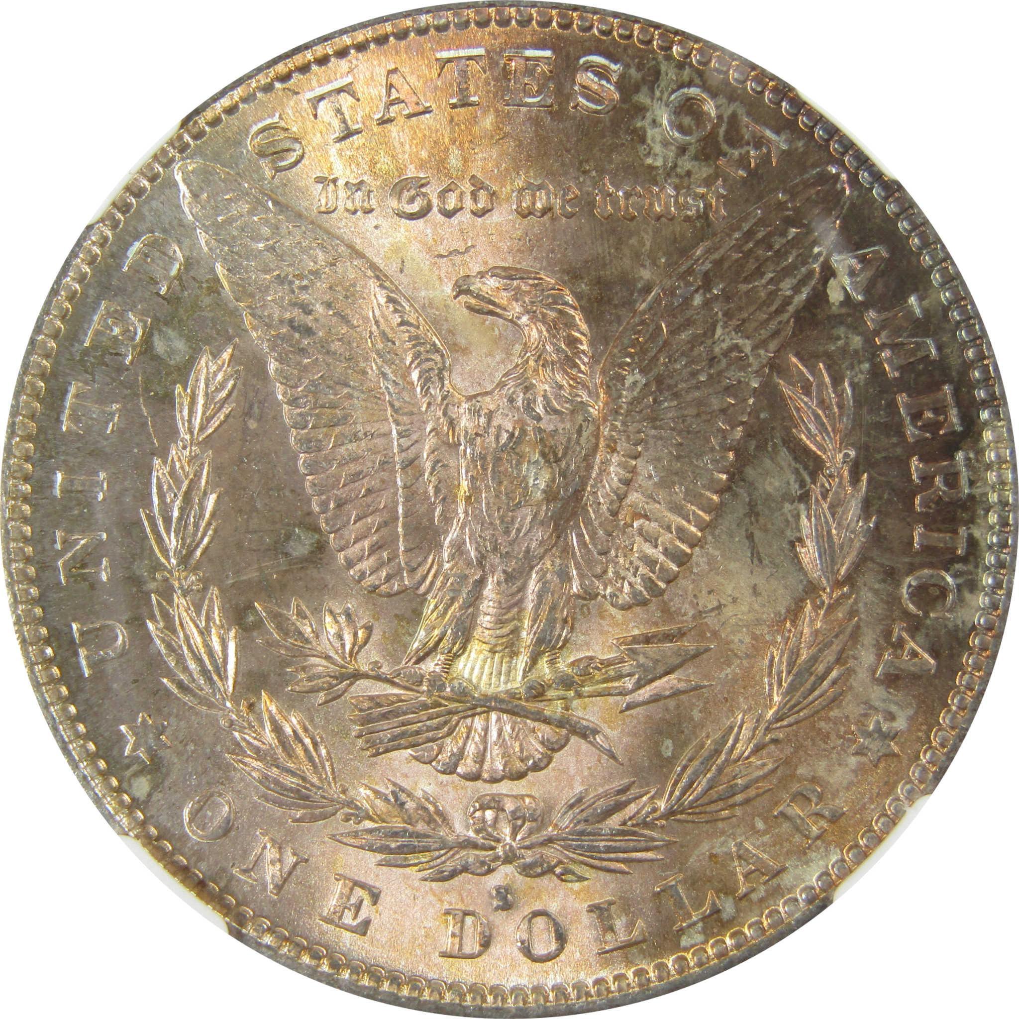 1882 S Morgan Silver Dollar MS 63 NGC Toned Reverse SKU:CP390