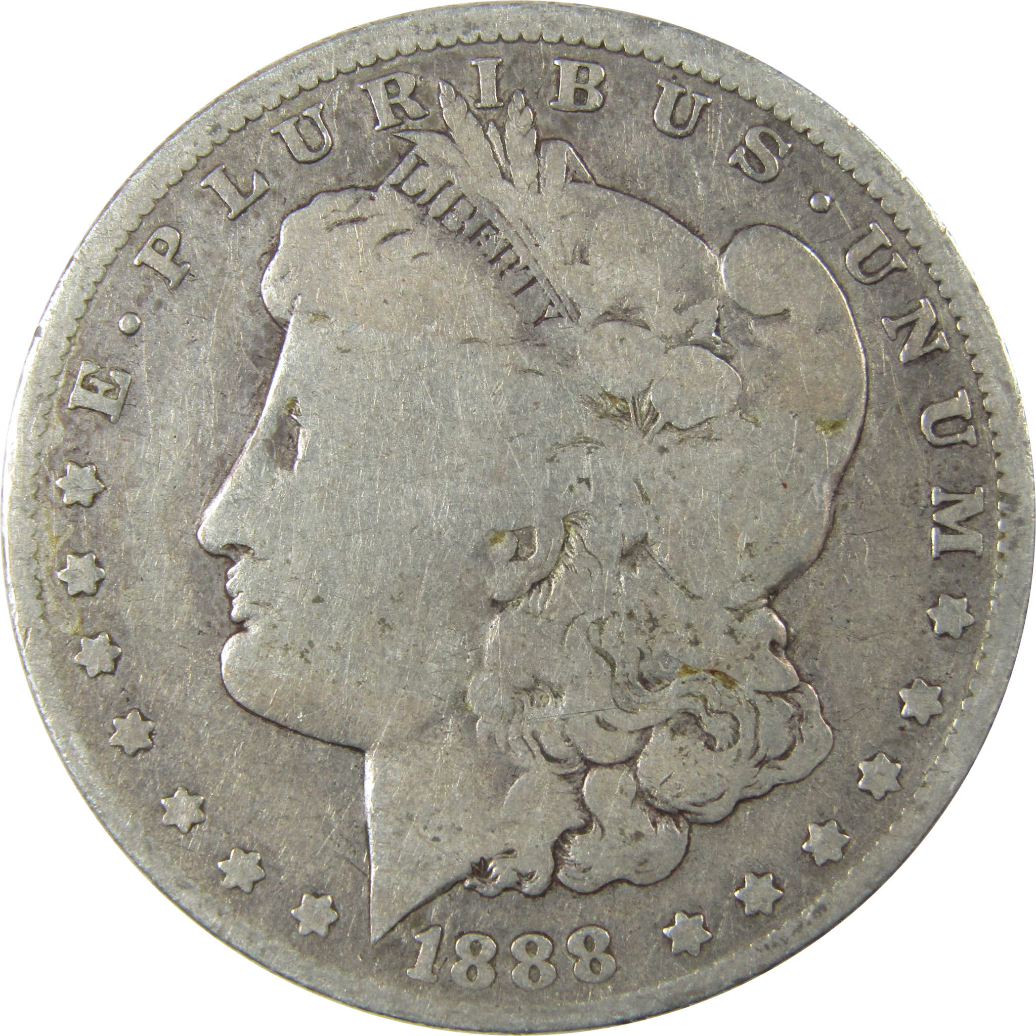 1888 O Hot Lips Morgan Silver Dollar VG Very Good $1 Coin SKU:I25103 - Morgan coin - Morgan silver dollar - Morgan silver dollar for sale - Profile Coins & Collectibles