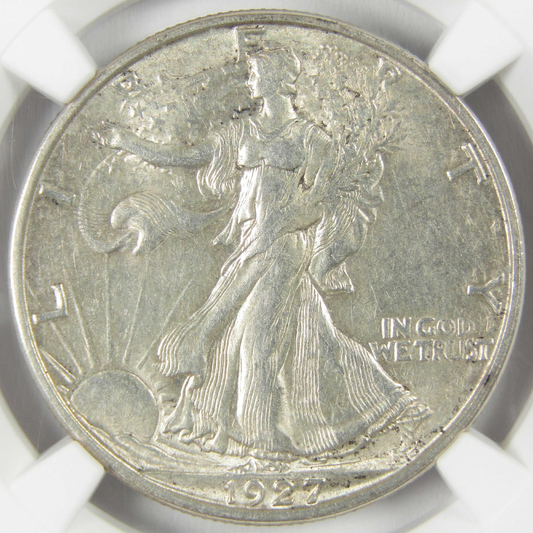 1927 S Liberty Walking Silver Half Dollar AU 55 NGC 50c Coin