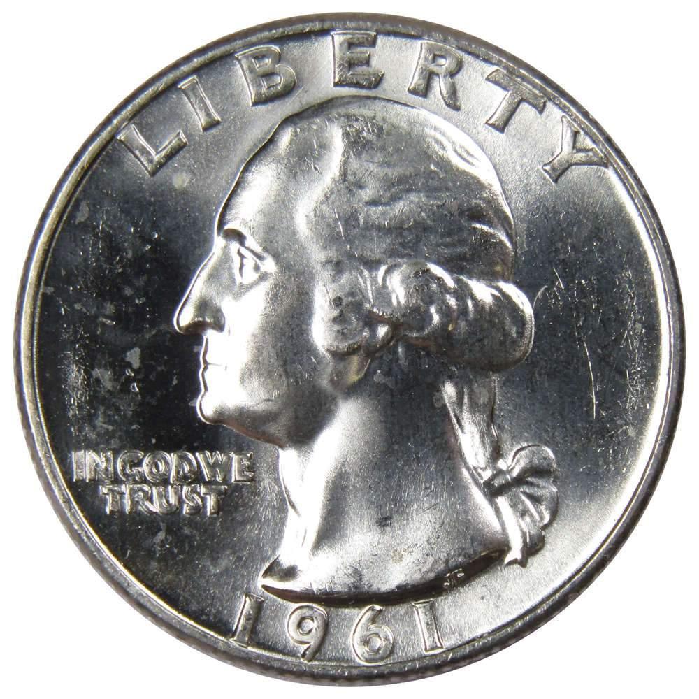 1961 D Washington Silver Quarter Uncirculated Mint State 25c Coin